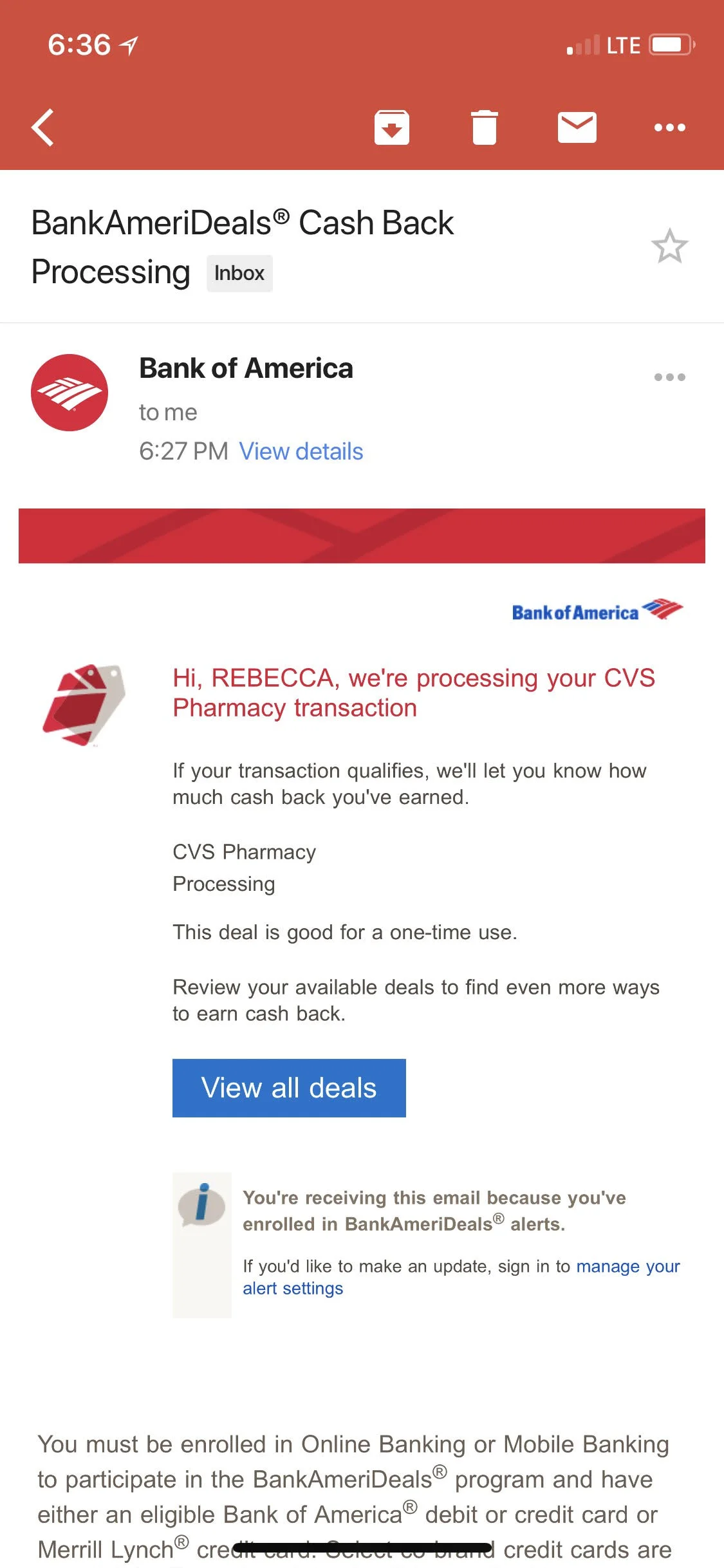 Bank of America Cash Back