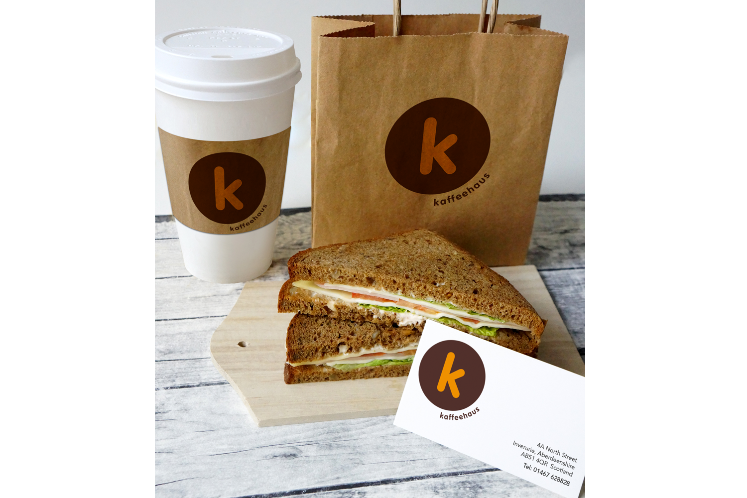 Identity applied to coffee shop items