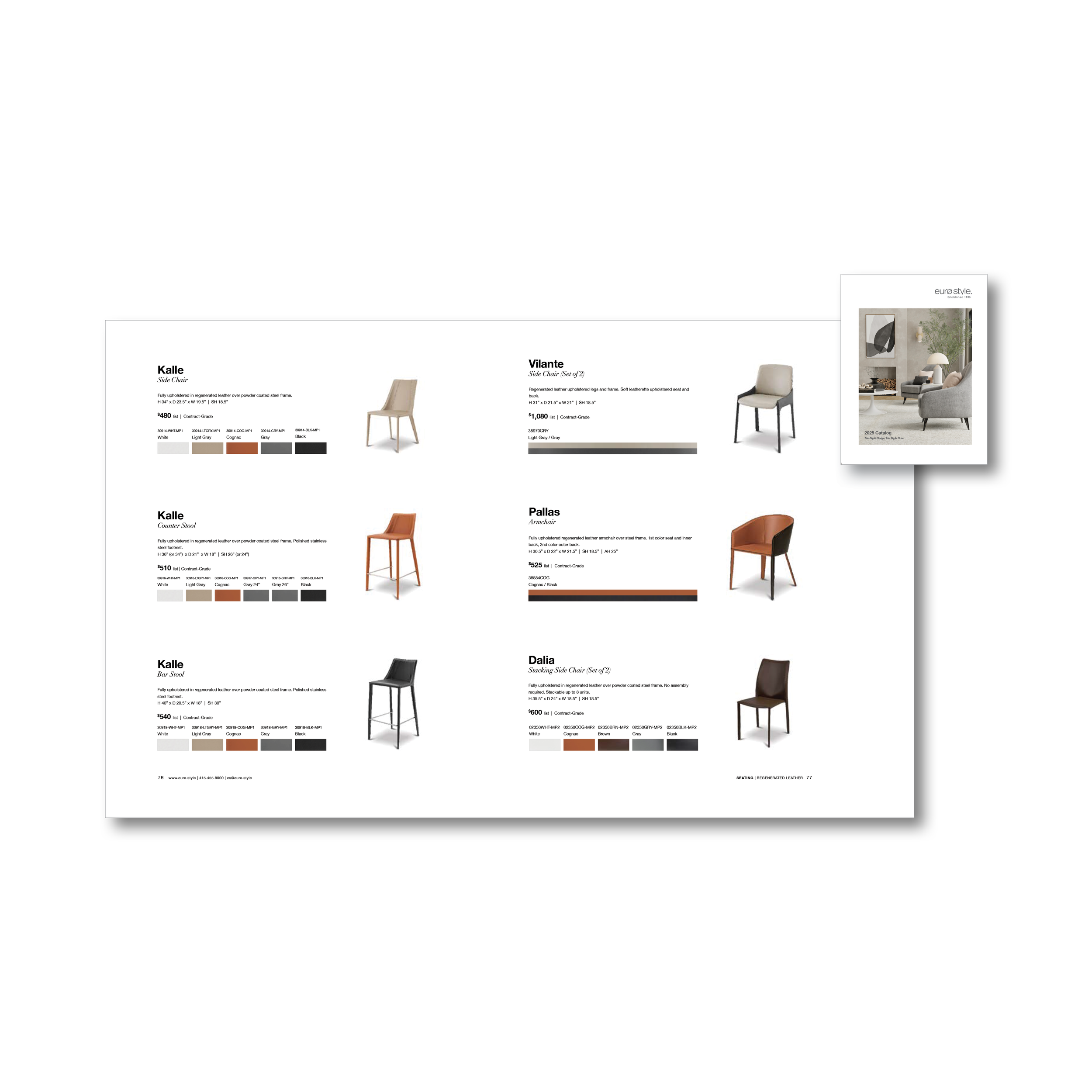 8.5x11” 80# Silk Text | Seating Collections in Eurø Style ‘25 Full Catalog