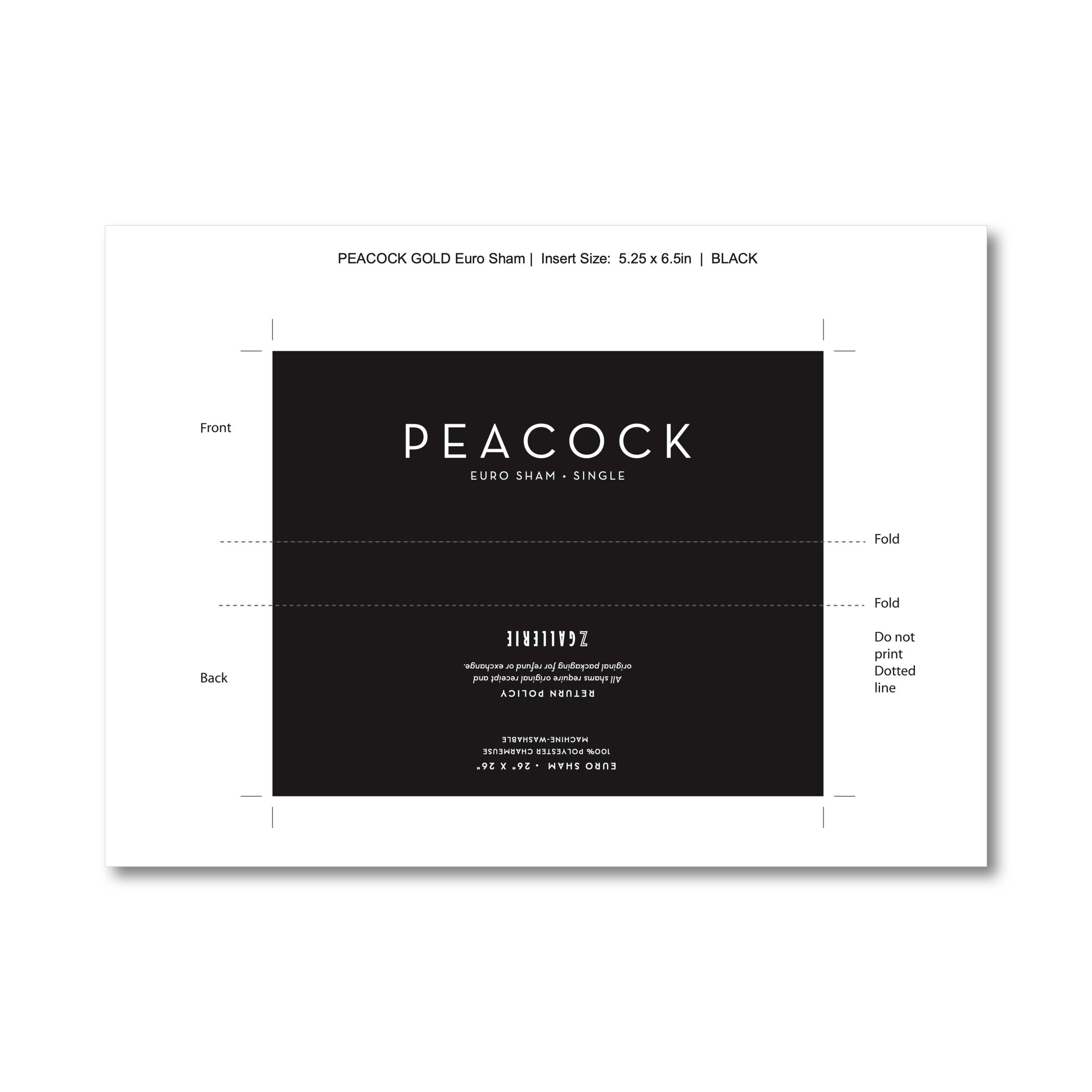 Label Insert | Euro Sham | Package Design