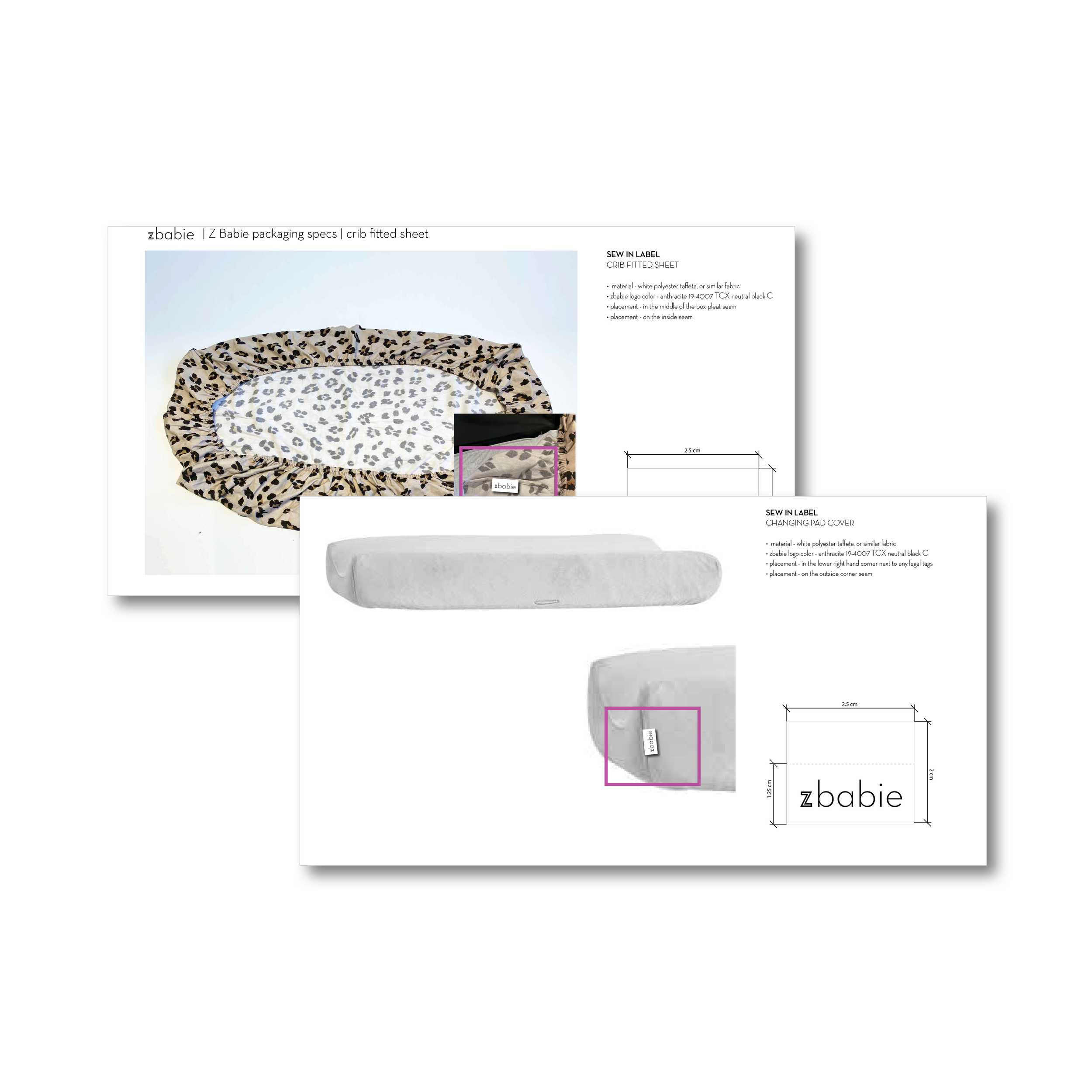 Sew in Label | Crib Fitted Sheet | Package Design
