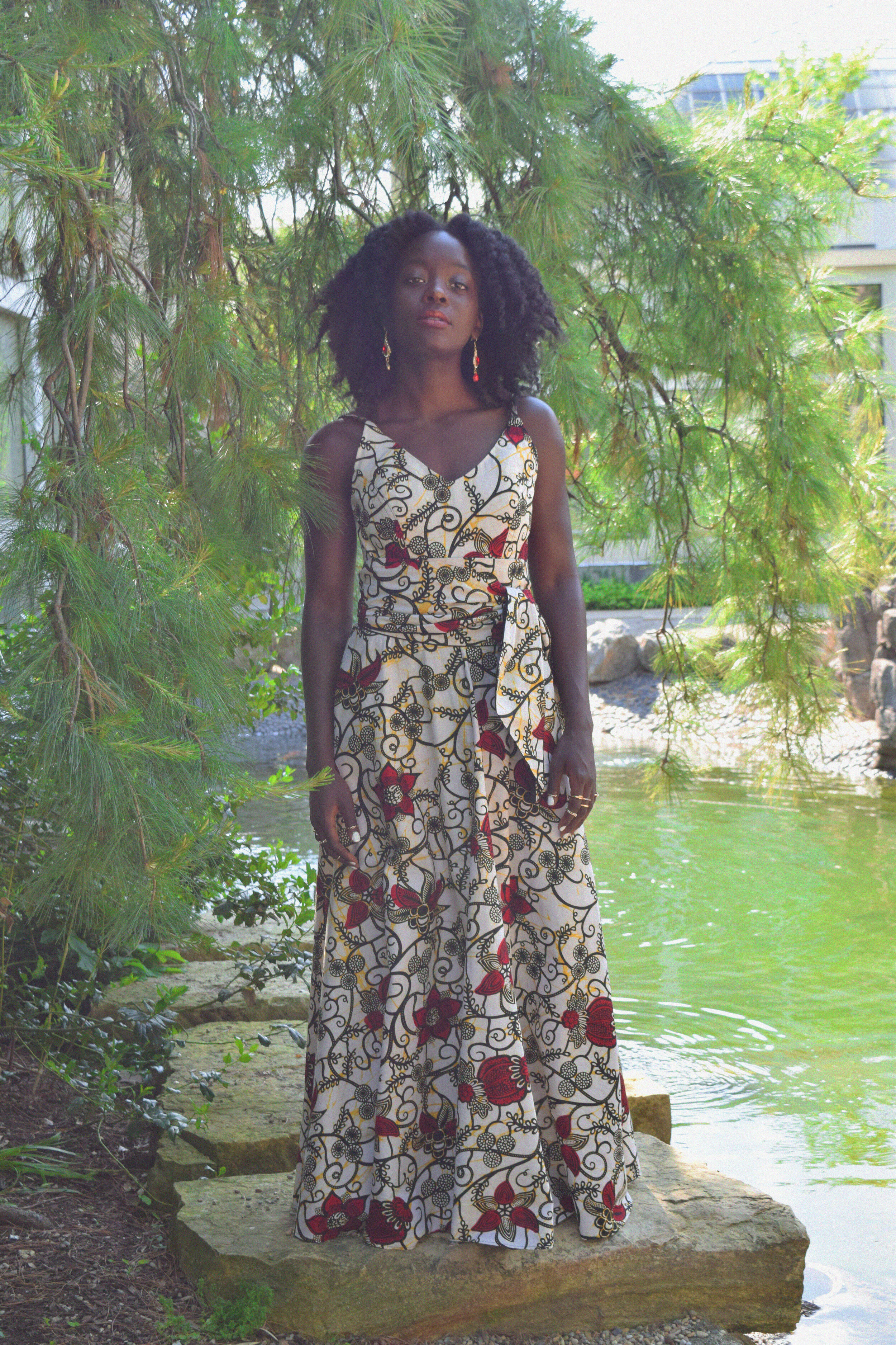 Adora Namigadde photographed sporting designs by Cleo’s Creations in May 2019. Columbus, Ohio for retailer website.