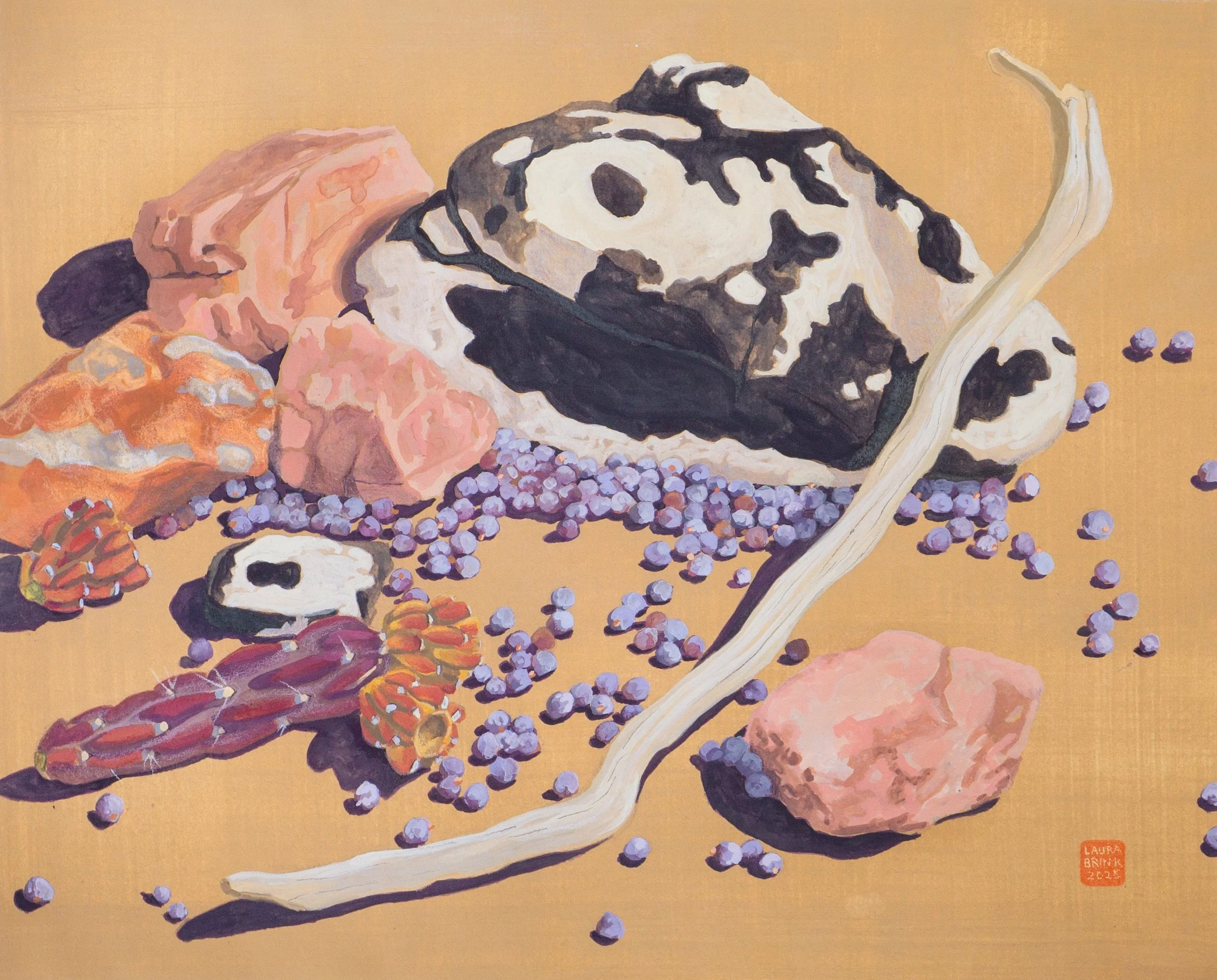 "high desert ground 44" 10x12.5 gouache/pastel/colored pencil on paper 2025