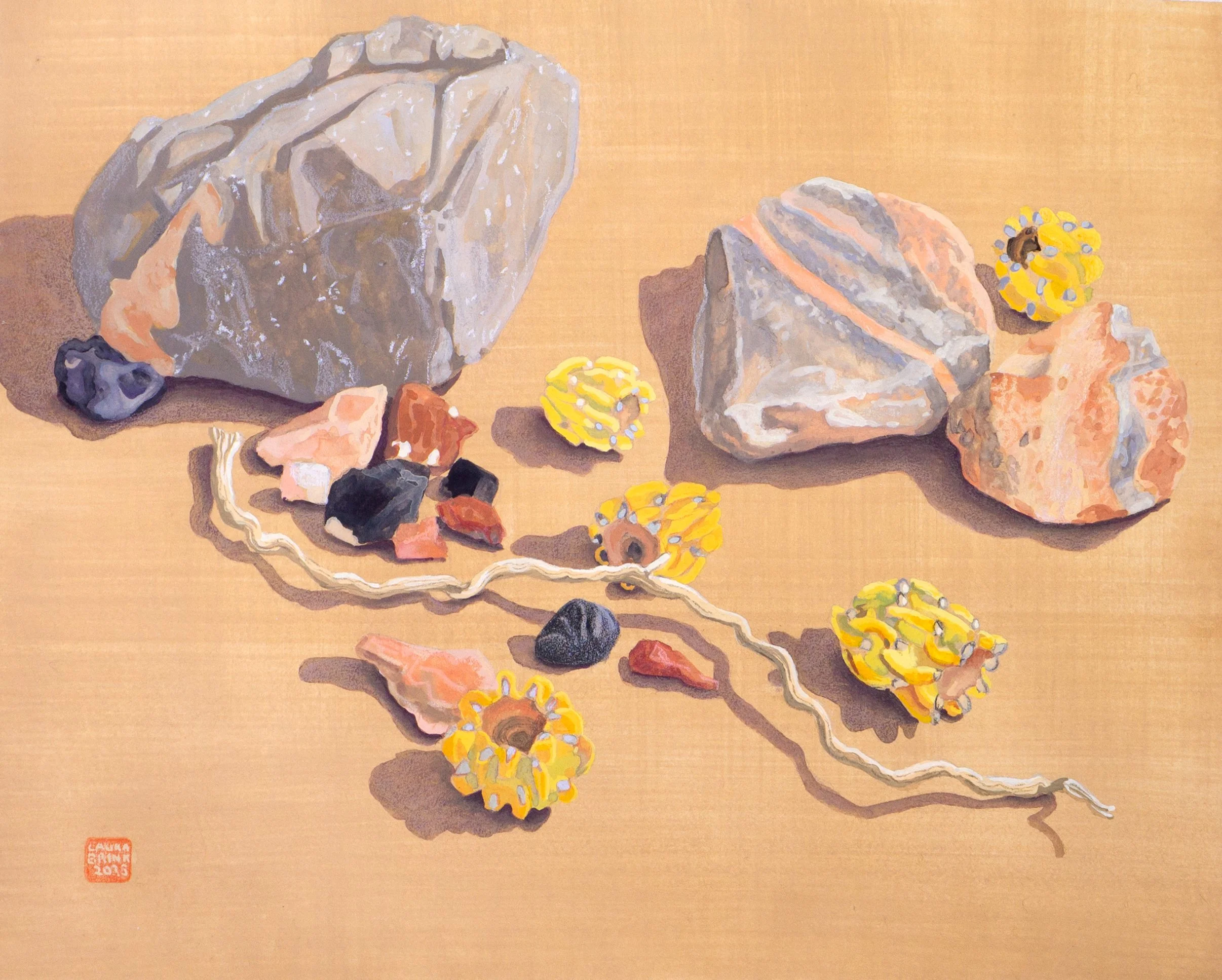 "high desert ground 45" 10x12.5 gouache/pastel/colored pencil on paper 2025