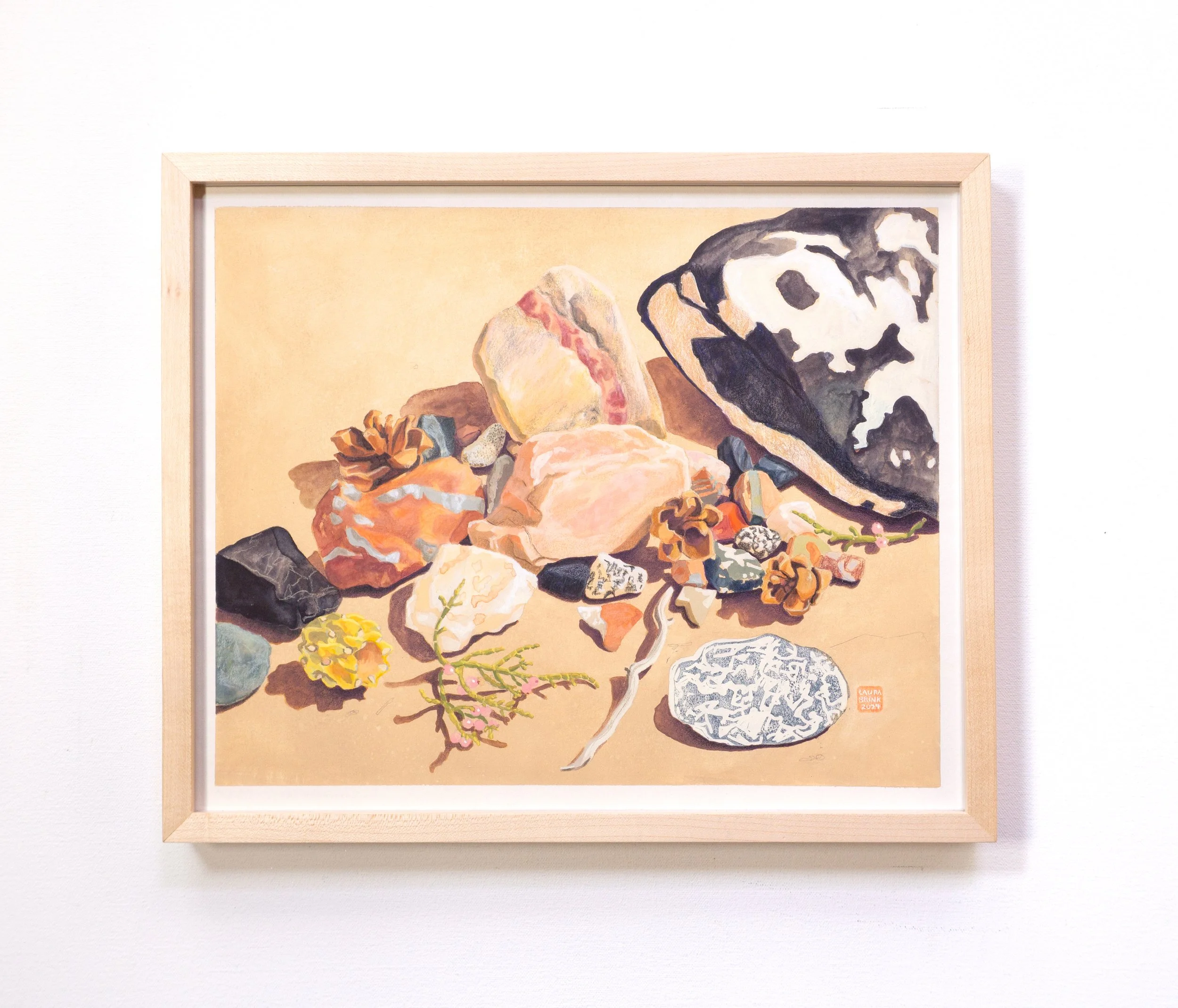 High Desert Ground 20.  11.75x14x1.25 in.  mixed media/paper/wood frame/conservation glass.  2024.  $425.00