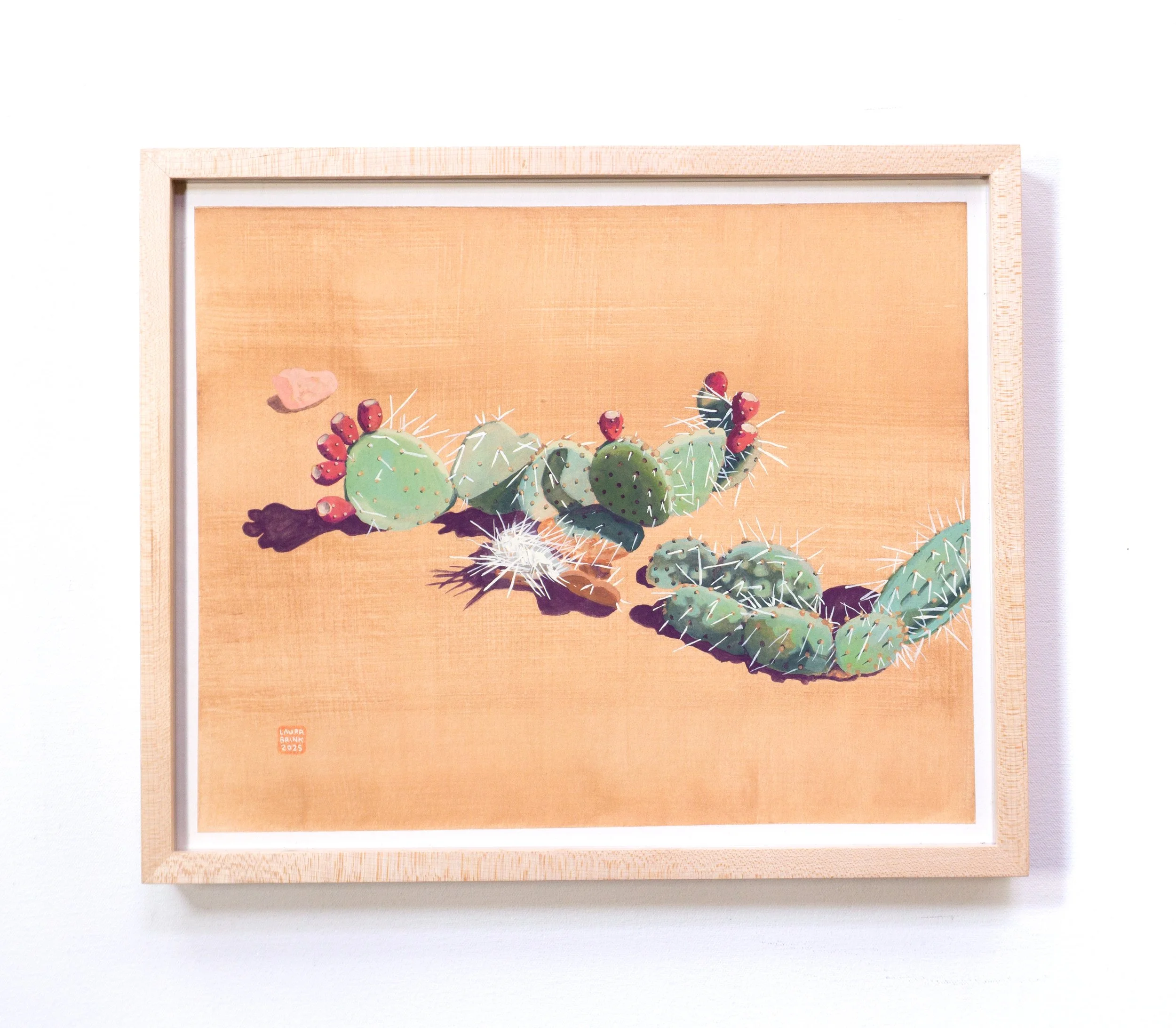 High desert ground 32.  11.75x14x1.25 in.  gouache/paper/wood frame/conservation glass.  2025.  $425.00 