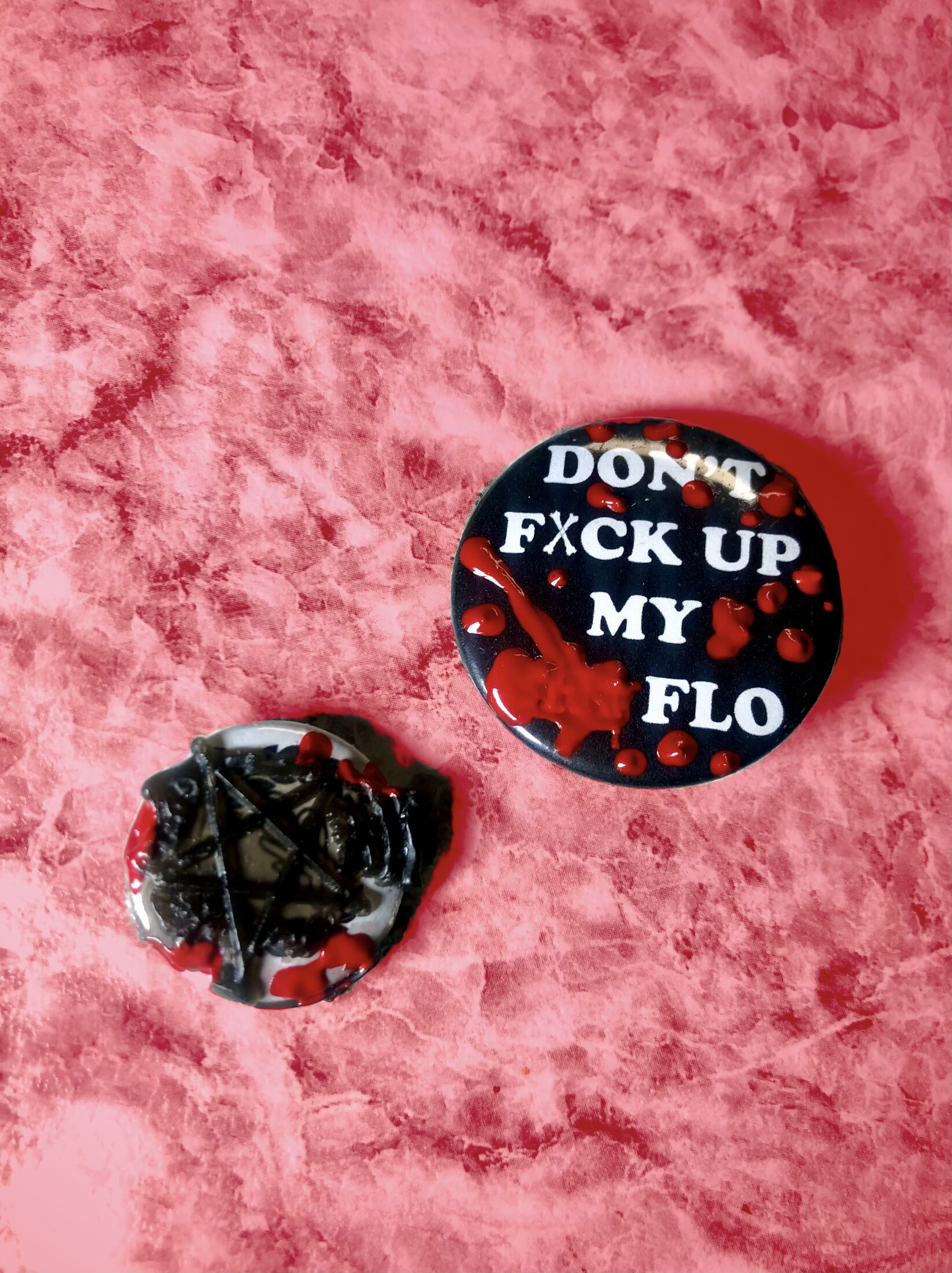 2 Wax Blood Demon Seal Clothing Pins 