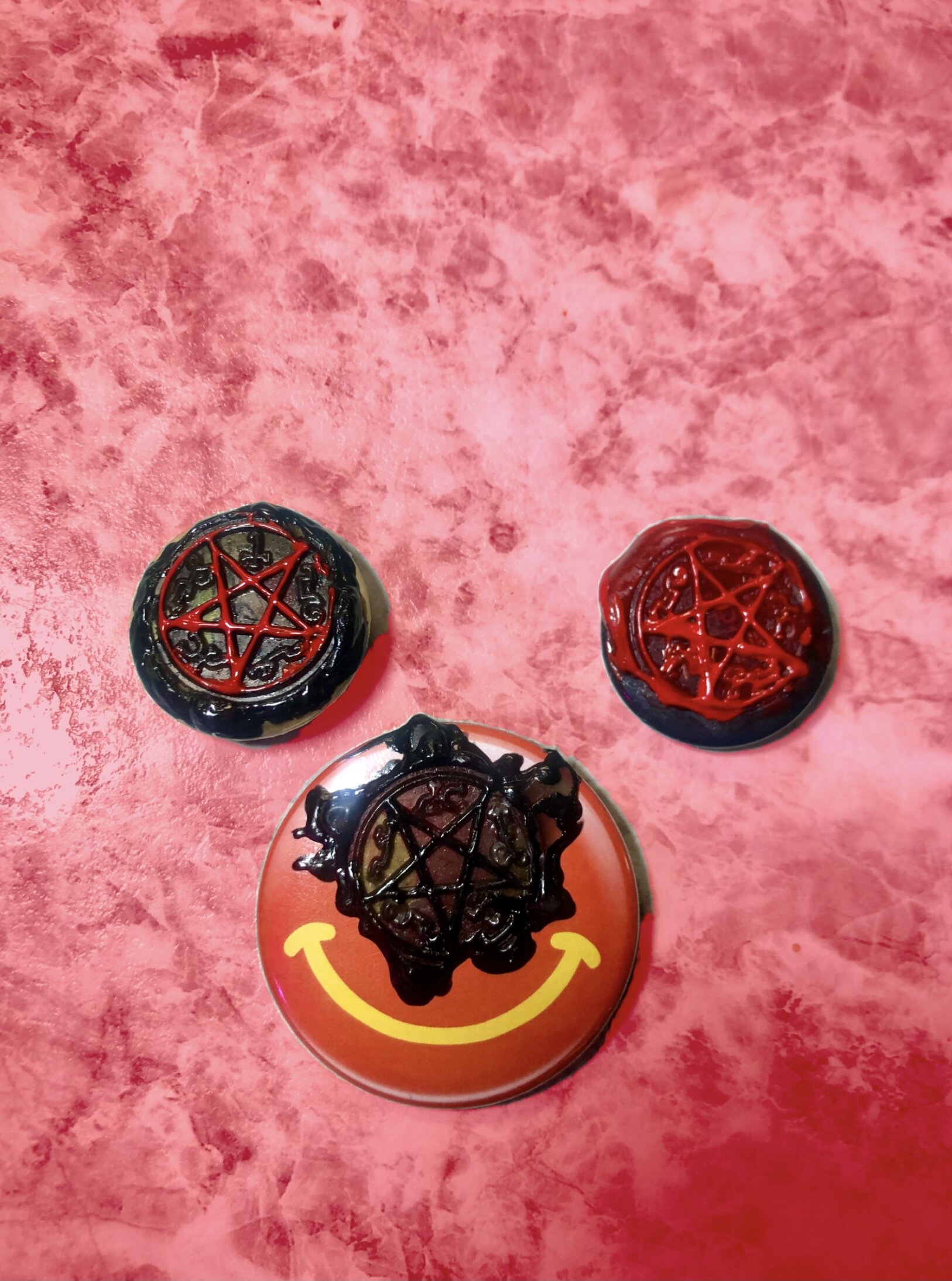 3 Wax Blood Demon Seal Clothing Pins 