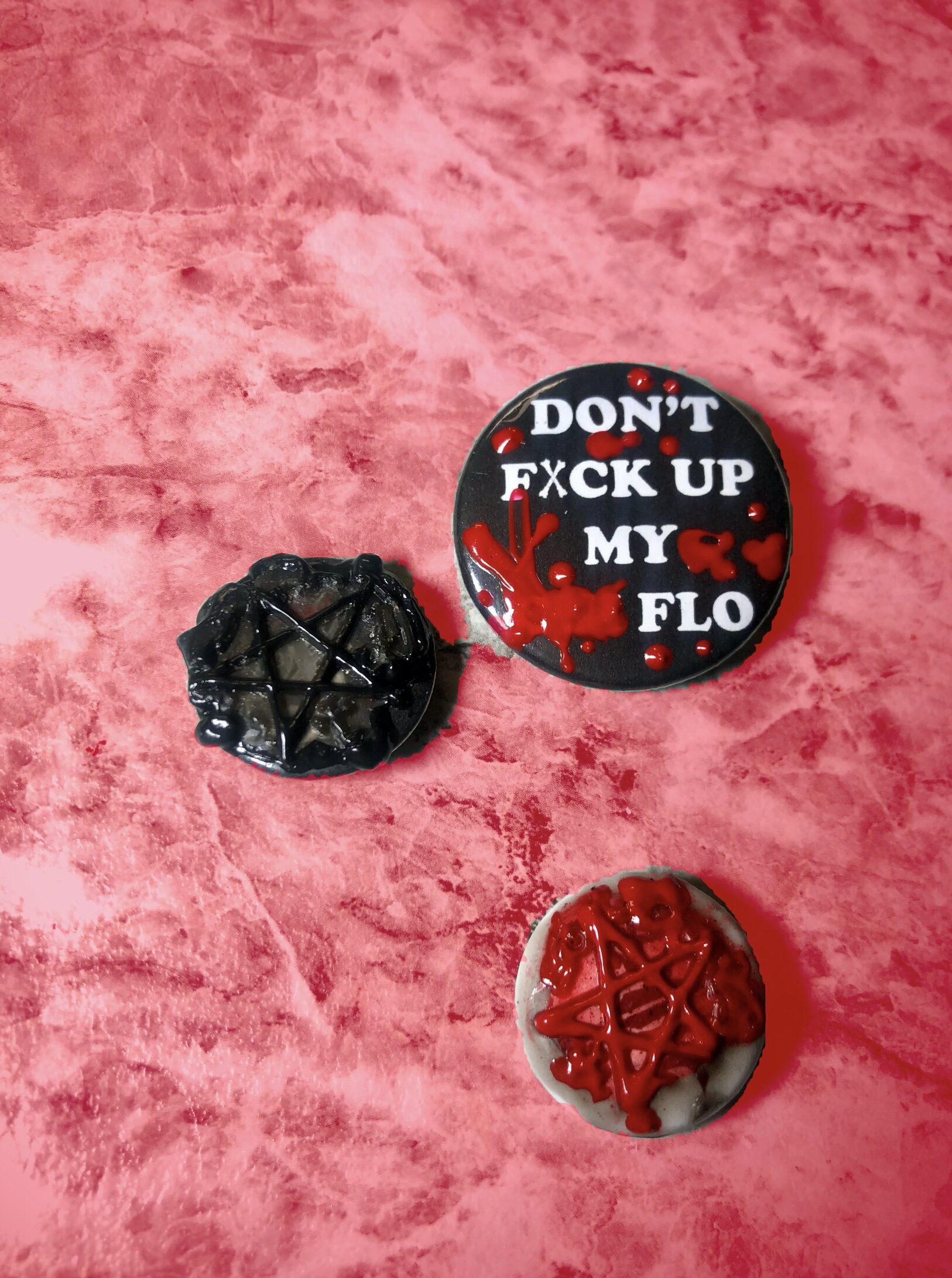 3 Wax Blood Demon Seal Clothing Pins  