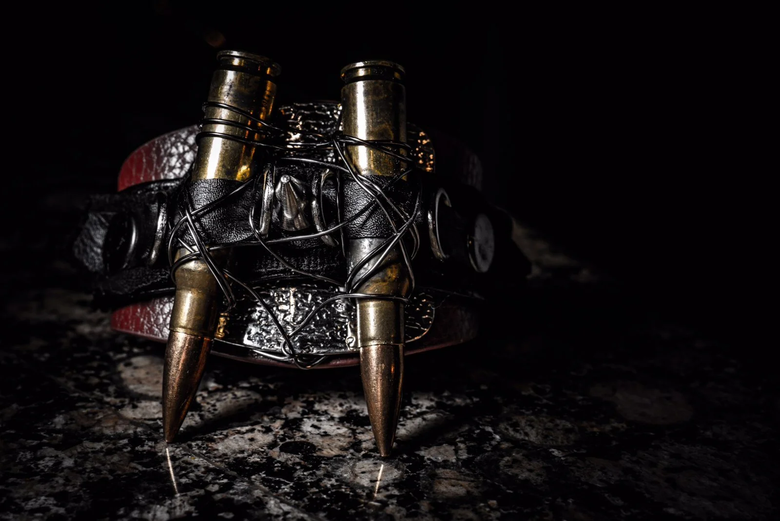 ~•𝔄𝔩𝔦𝔰𝔰𝔞 𝔚𝔥𝔦𝔱𝔢-𝔊𝔩𝔲𝔷•~ Vegan Leather Bullet Cuff