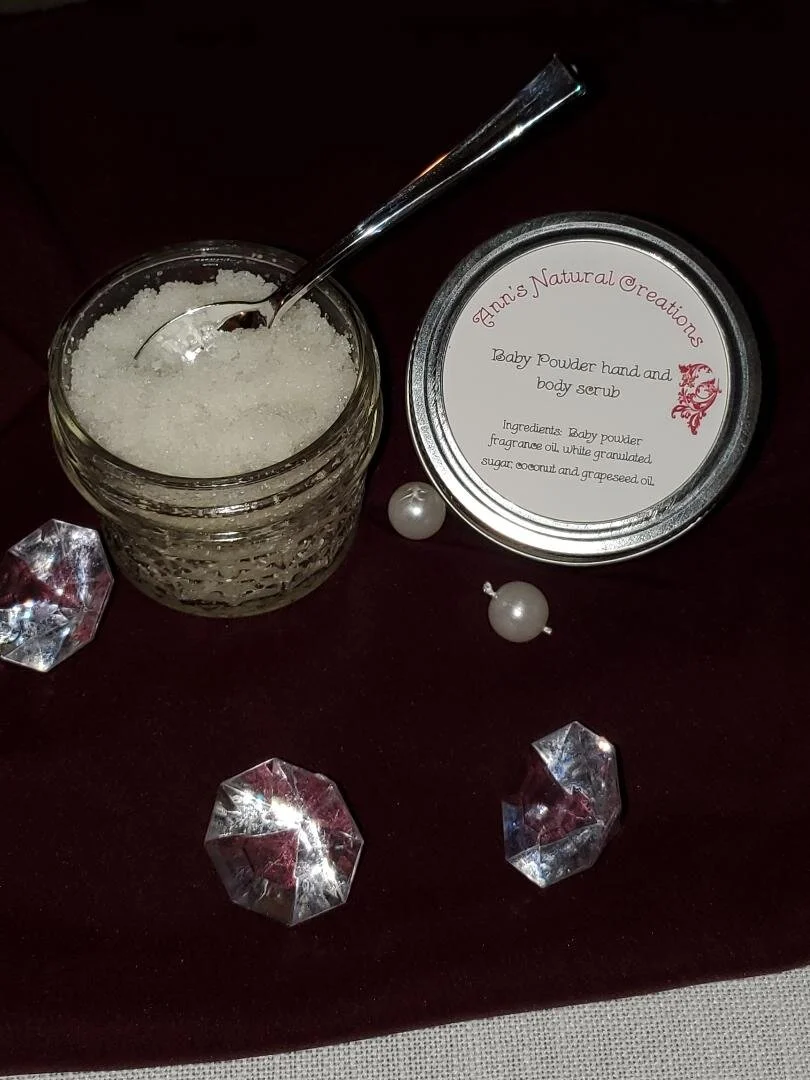 Baby powder exfoliating body rejuvenator