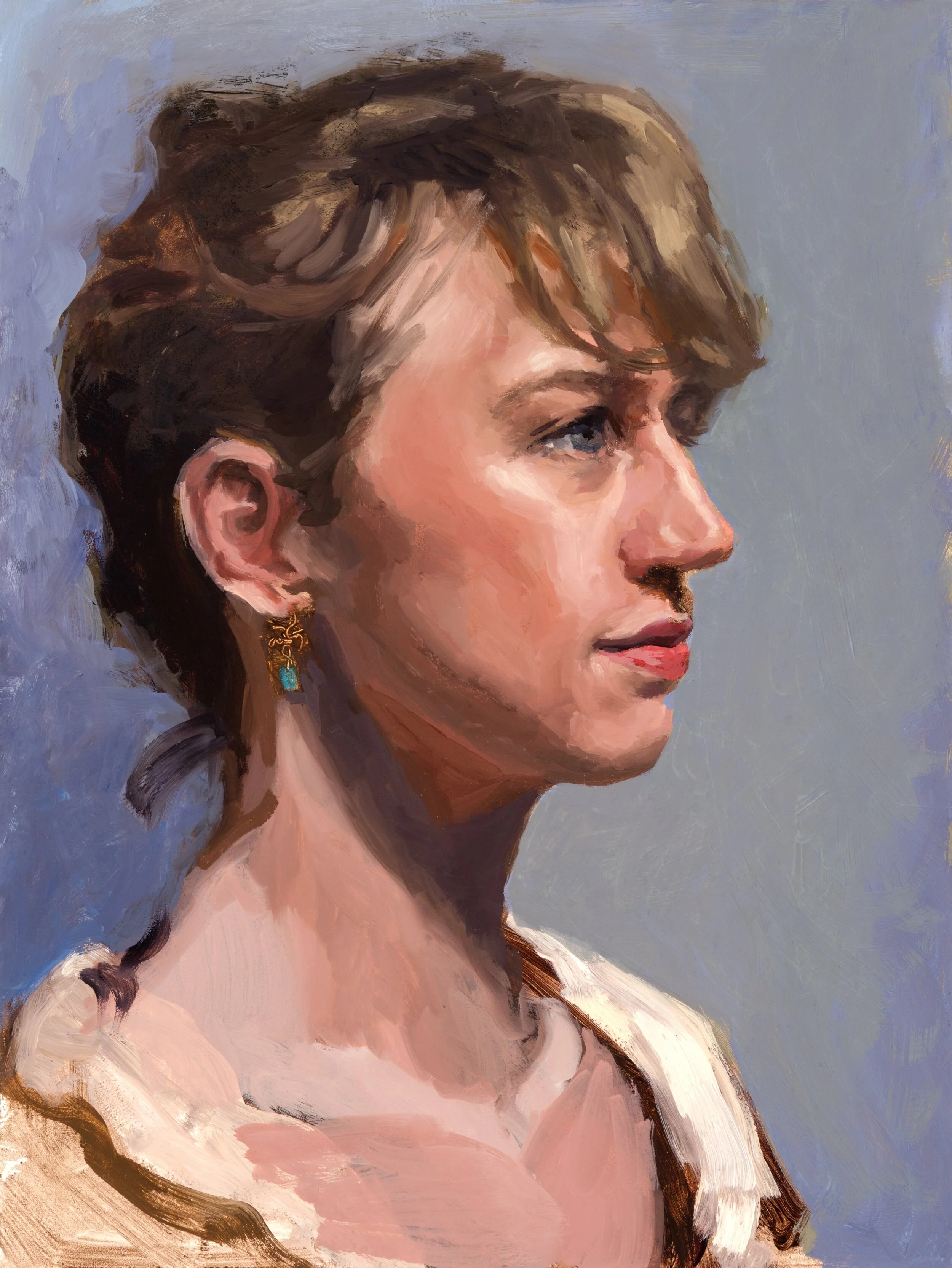 Model with Turquoise Earring