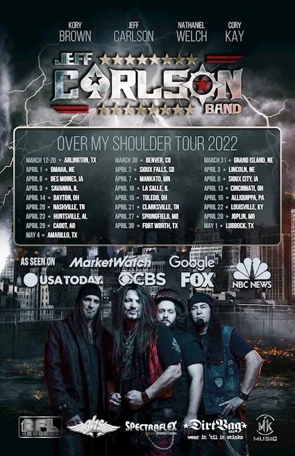 JEFF CARLSON BAND ANNOUNCE 2022 "OVER MY SHOULDER" US TOUR DATES
