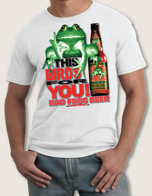  BAD FROG - This Birds For YOU! - Performance SOFT White T-shirt