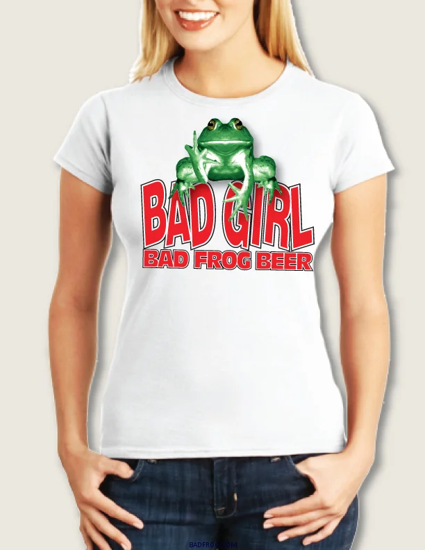 BAD FROG - BAD GIRL Style - Ladies Performance SOFT White T-shirt