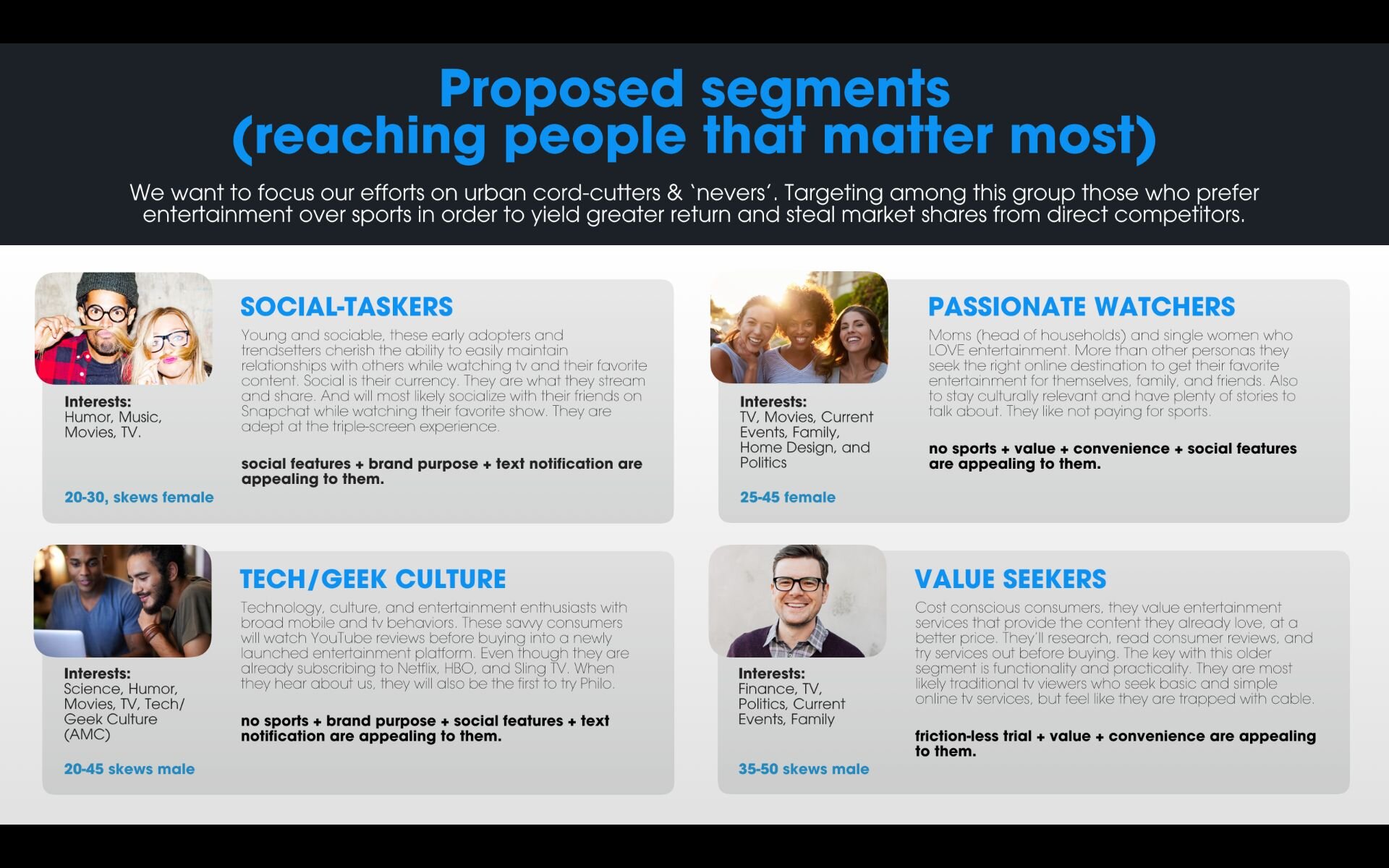 Audience Segmentation - Research, Audience Segmentation and Brand Strategy for Philo by ThinkBastien, Brand Strategy & Marketing Consulting