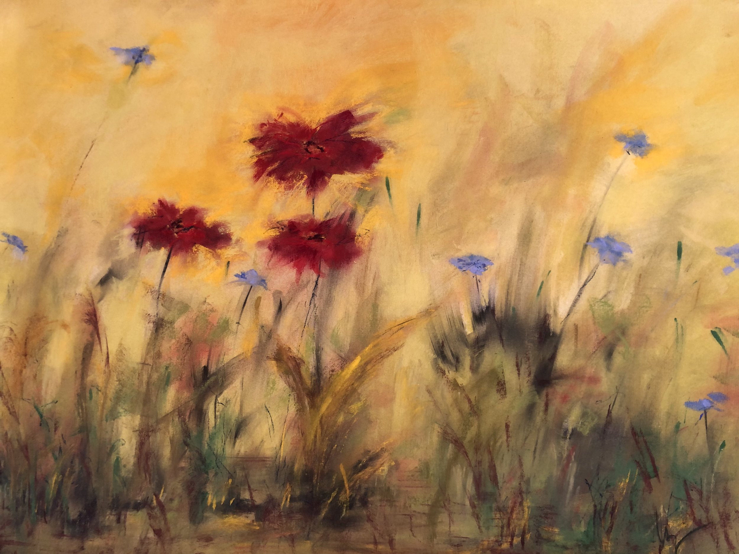 Red and Blue Flowers 