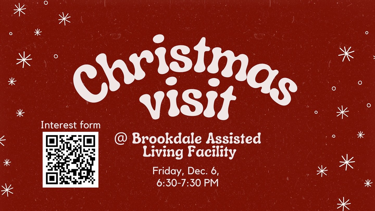 Want to spread some holiday cheer? Come join us as we visit the Brookdale Assisted Living Facility this Friday to share the gospel with the elderly!! 🫶