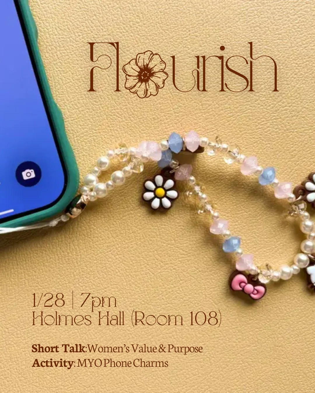 Our Women's Group, @nc.flourish , will be starting this Wednesday at 108 Holmes Hall! hope you see y'all there! 💐📱🌸🌼