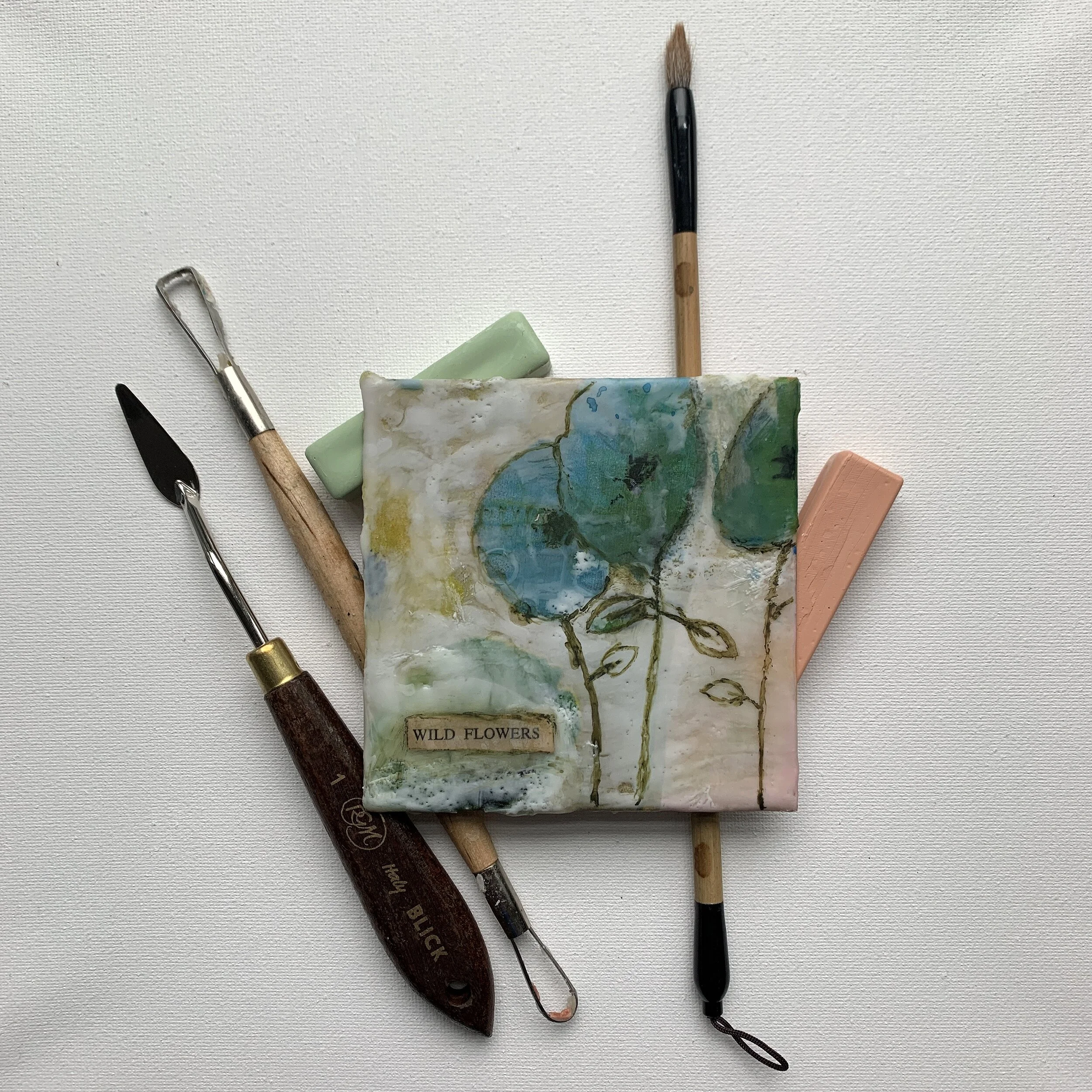 napkin collage and more encaustic painting techniques