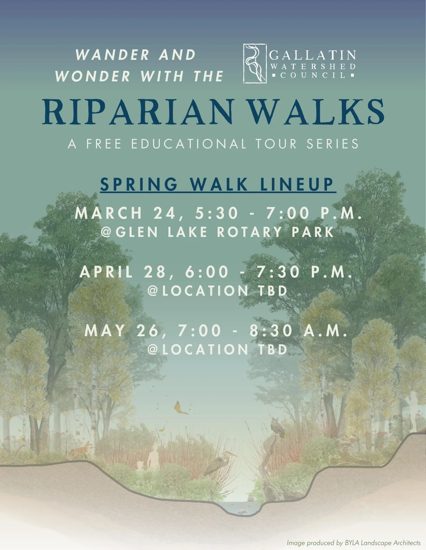 Spring is just about here, and so are our 2026 Riparian Walks! 🥾🔍🌿🦆

Join us on Tuesday, March 24, from 5:30&ndash;7:00 p.m. at Glen Lake Rotary Park for an evening stroll along the East Gallatin River. We&rsquo;ll explore riparian plants and bir