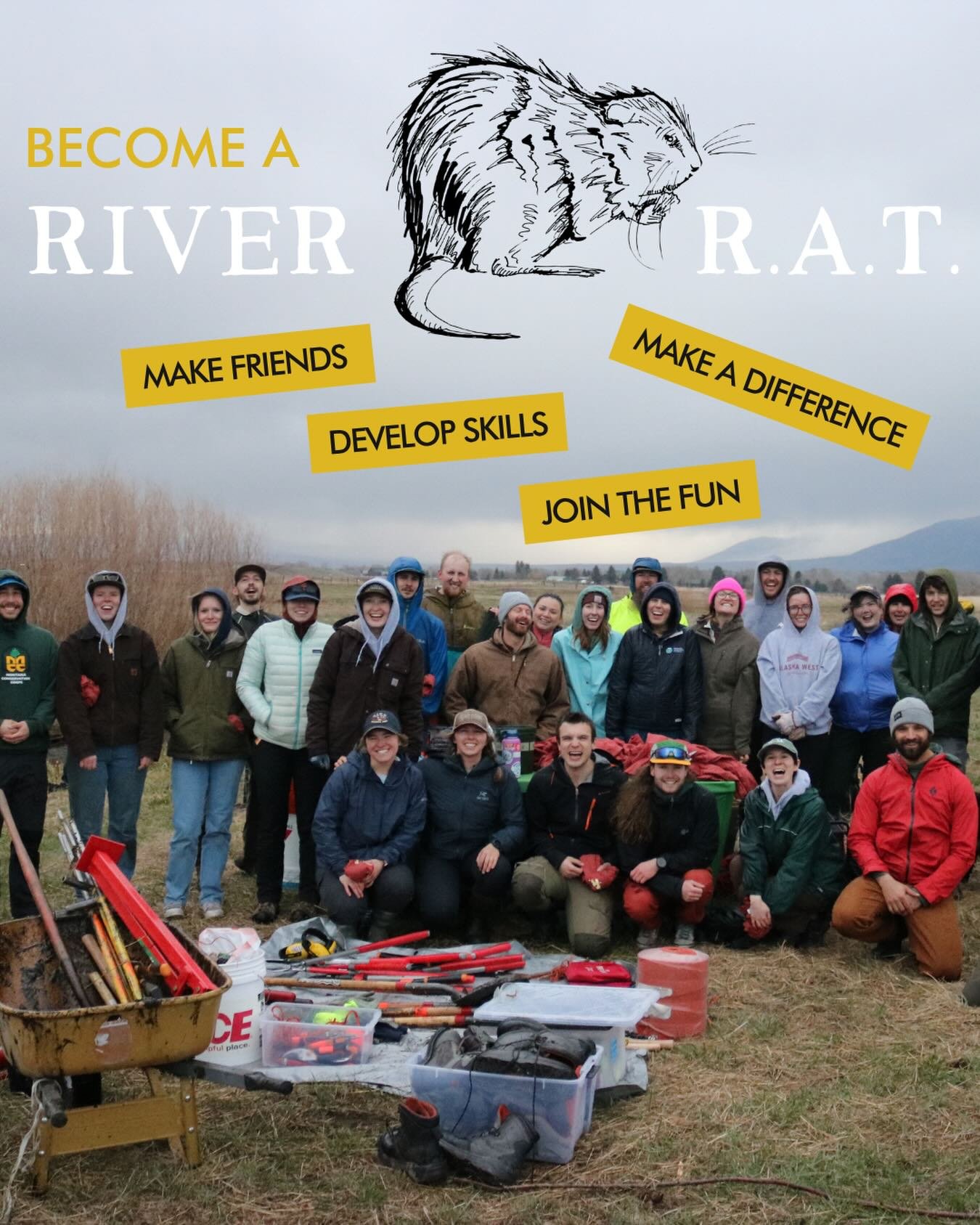 The willows aren&rsquo;t going to stake themselves!

A new restoration season is here, and the Gallatin Watershed Council is gearing up for another round of restoration in the Lower Gallatin watershed. 

Sign up to be a  River R.A.T. and join our ded