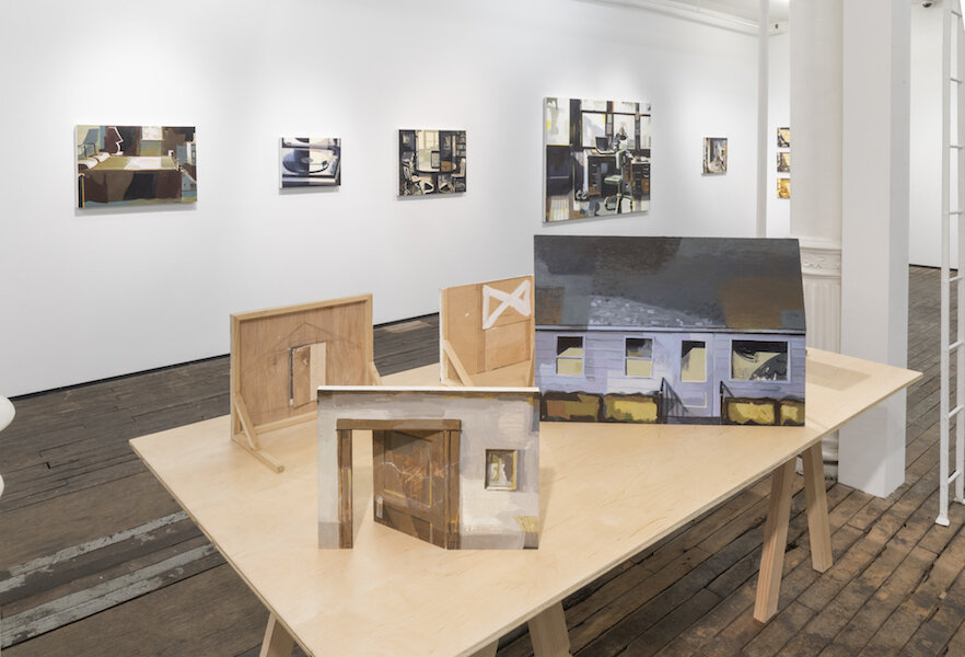 Installation view of Matt Bollinger: Three Rooms at Zürcher Gallery, NY