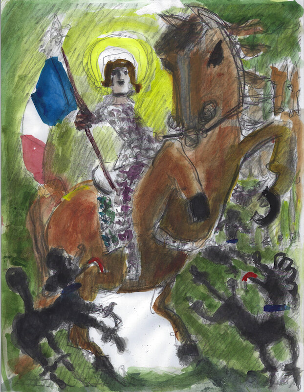 Study for “St. Joan of Arc and the Poodles” 1, 