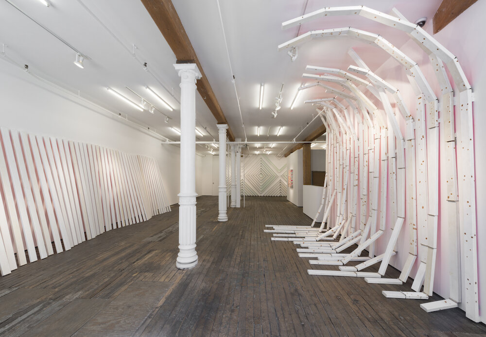Installation view of Melville (left) - Whalebones (right) - Emerald Halite (back wall)