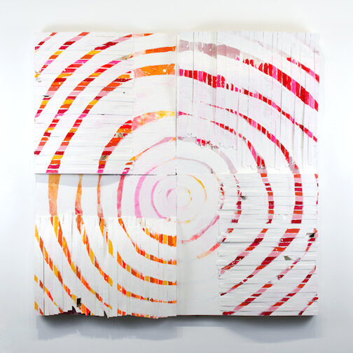  Cordy Ryman, Untitled, 2015, Acrylic, enamel on wood, 48 x 48 x 3.75 in 