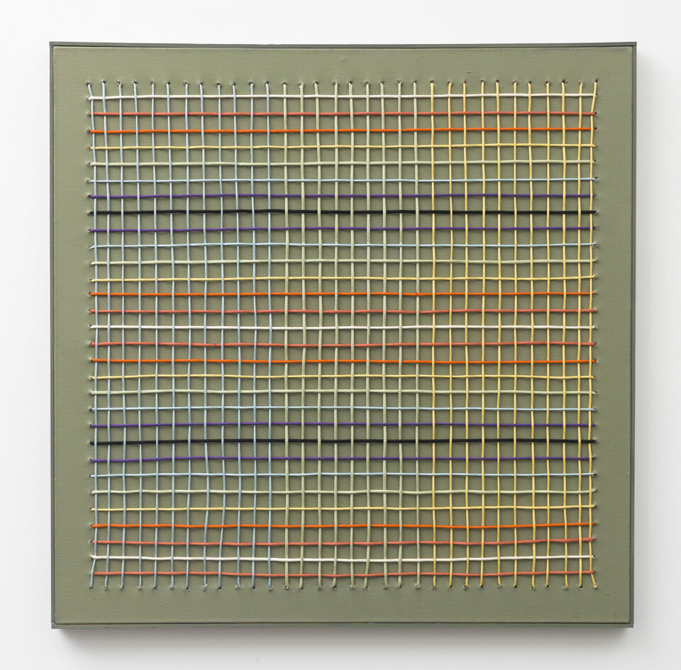  Woven Painting 4, 1973, acrylic, cord on canvas, 48 x 56 in (122 x 142 cm) 