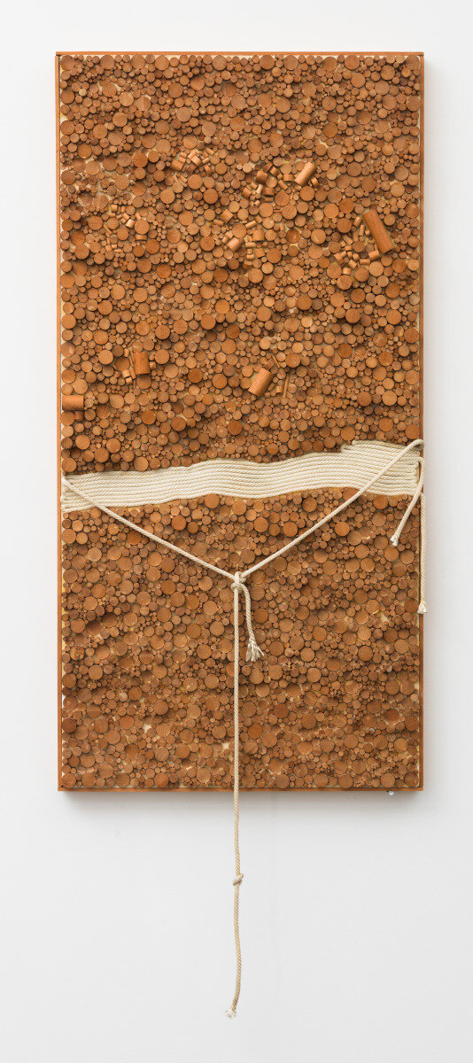  Untitled, 1971, Wood, nylon rope on wood, 48 x 24.5 in (122 x 62 cm) 