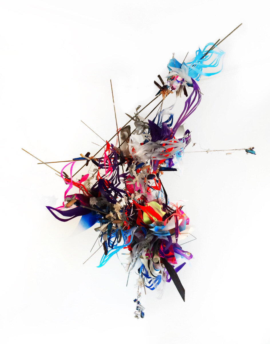  Natalie Collette Wood, Interstellar Vessel Steel, 2015, Plastic, Wood, Mica, Glass Beads, and Crystals, 42 x 31 x 38 in 