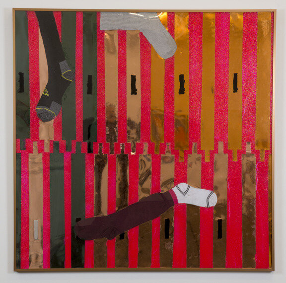  Brian Belott, Untitled, 2014, reverse glass technique, 46 x 46 in 