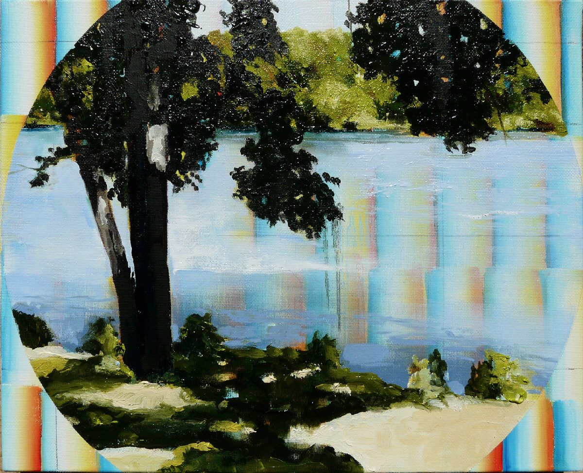  David Lefebvre, Mire II, 2014, huile sur toile, 8,6 x 10,6 in (22 x 27 cm) 