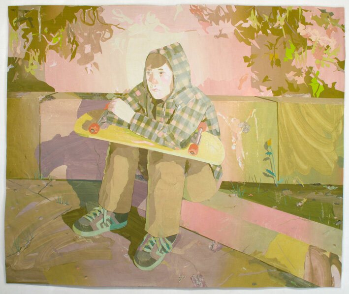   Skater , 2011 Flashe and acrylic on cut and pasted paper 60 x 72 inches 