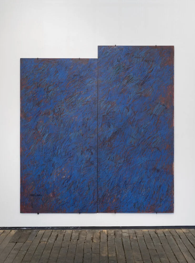   Revisions , 1982. Oil pastel on slate, 2 Pieces, 79 x 72 in. Private Collection, NY 