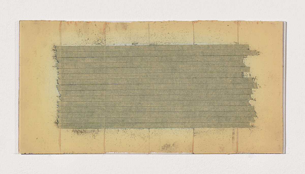  Untitled, 1977, 6 x 12 inches, masking and cloth tape on Plexiglass 