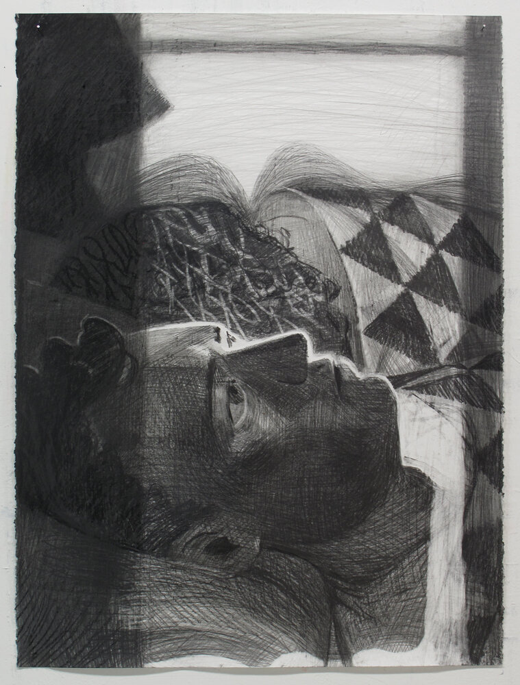  4 AM, 2016, graphite and charcoal on paper, 30 x 22 in 