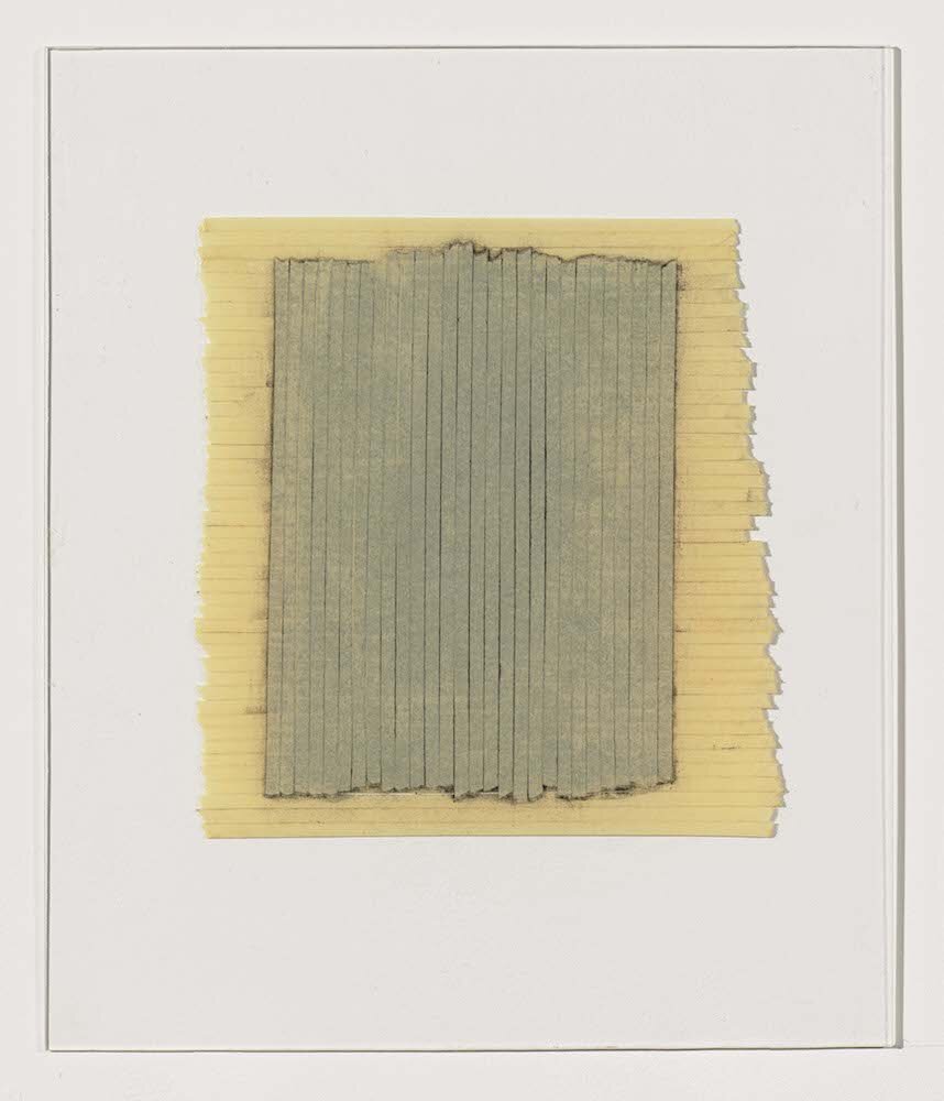  Untitled, 1977, Masking tape, charcoal on plexiglas, 16.875 in x 14.25 in 
