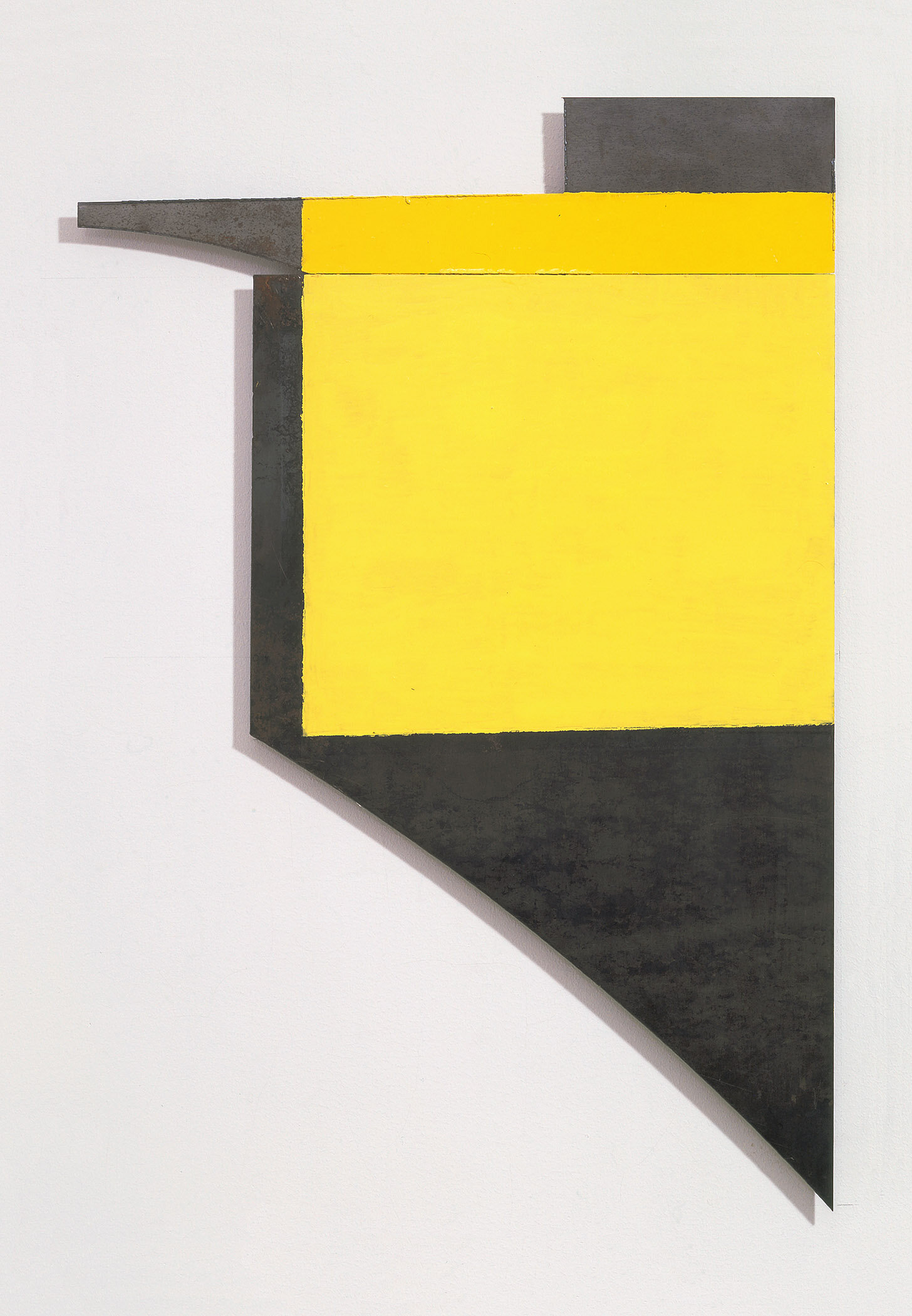   Yellow Bird , 2003, rust preventive paint on steel, 24 x 16 in 