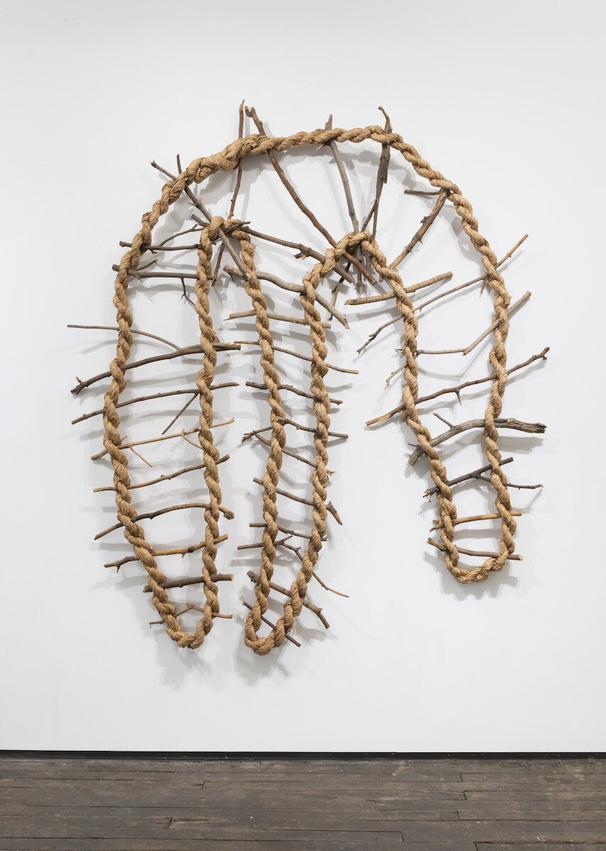   Formation II , 1980, brown paper, twigs, string, 72 x 93 x 6 in, Image courtesy of the Sol LeWitt Collection, Photo: Adam Reich 