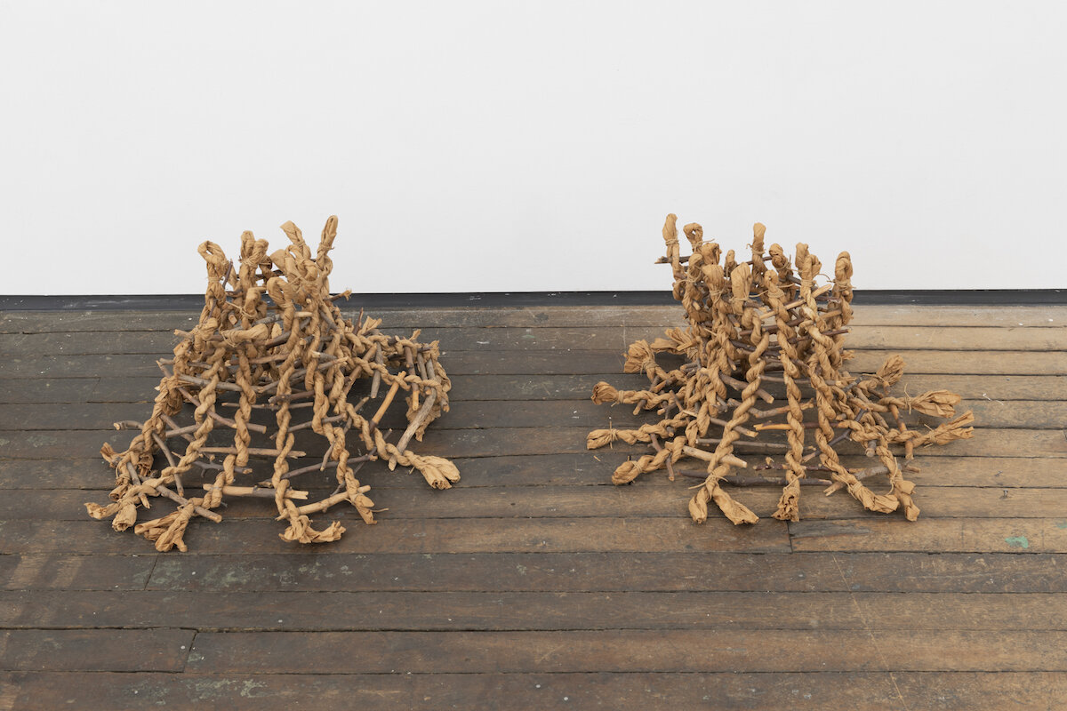   Two , 1980 brown paper, twigs, 14 x 25 x 25 in each, Image courtesy of the Sol LeWitt Collection, Photo: Adam Reich 