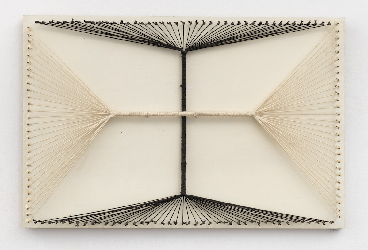   Maquette for Egypt , 1973-75, painted wood, string, nails, 23.25 x 15.5 in, Image courtesy of the Sol LeWitt Collection 