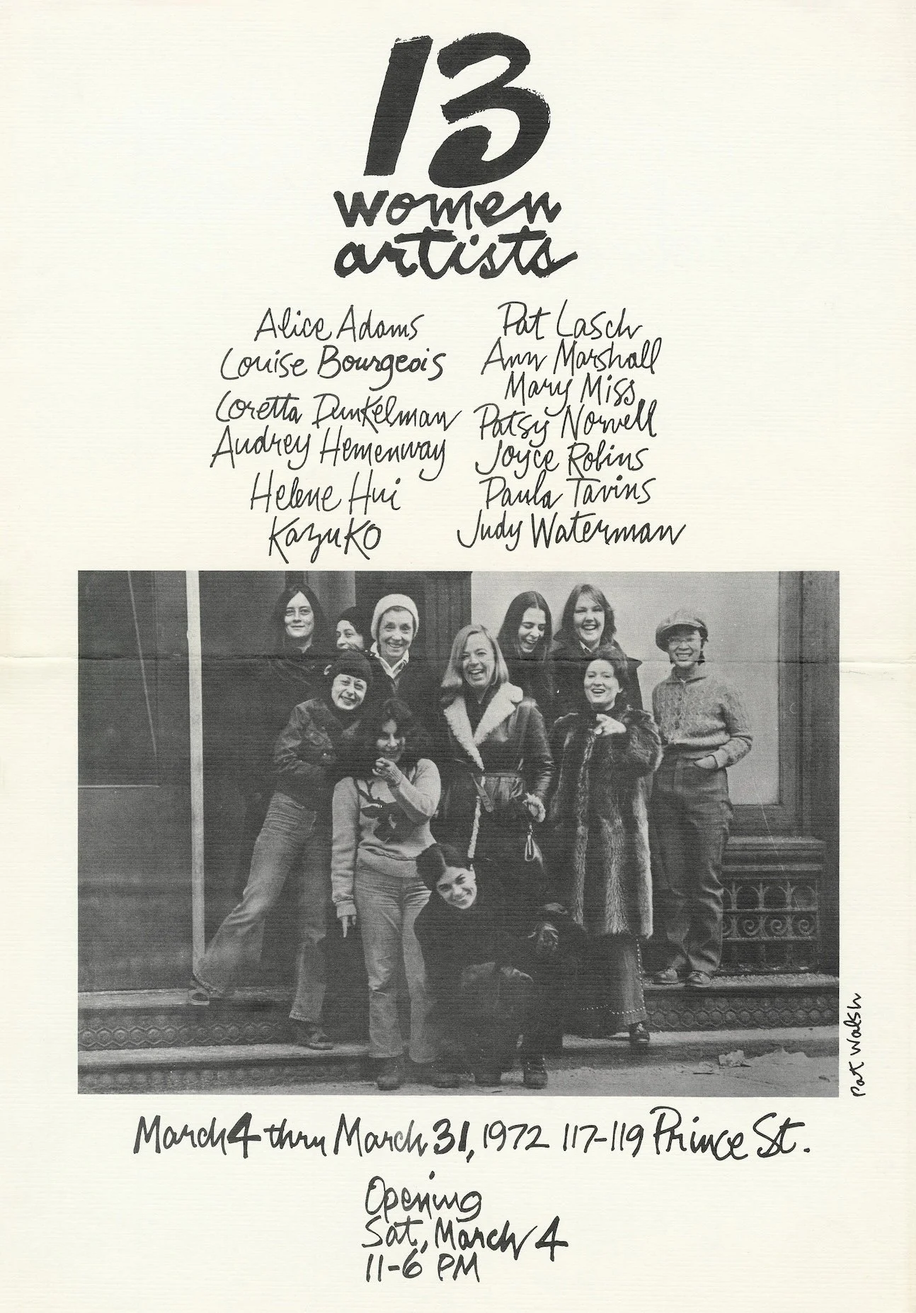  Original Poster for  13 Women Artists  at 117-119 Prince Street, (March 4–31, 1972). 