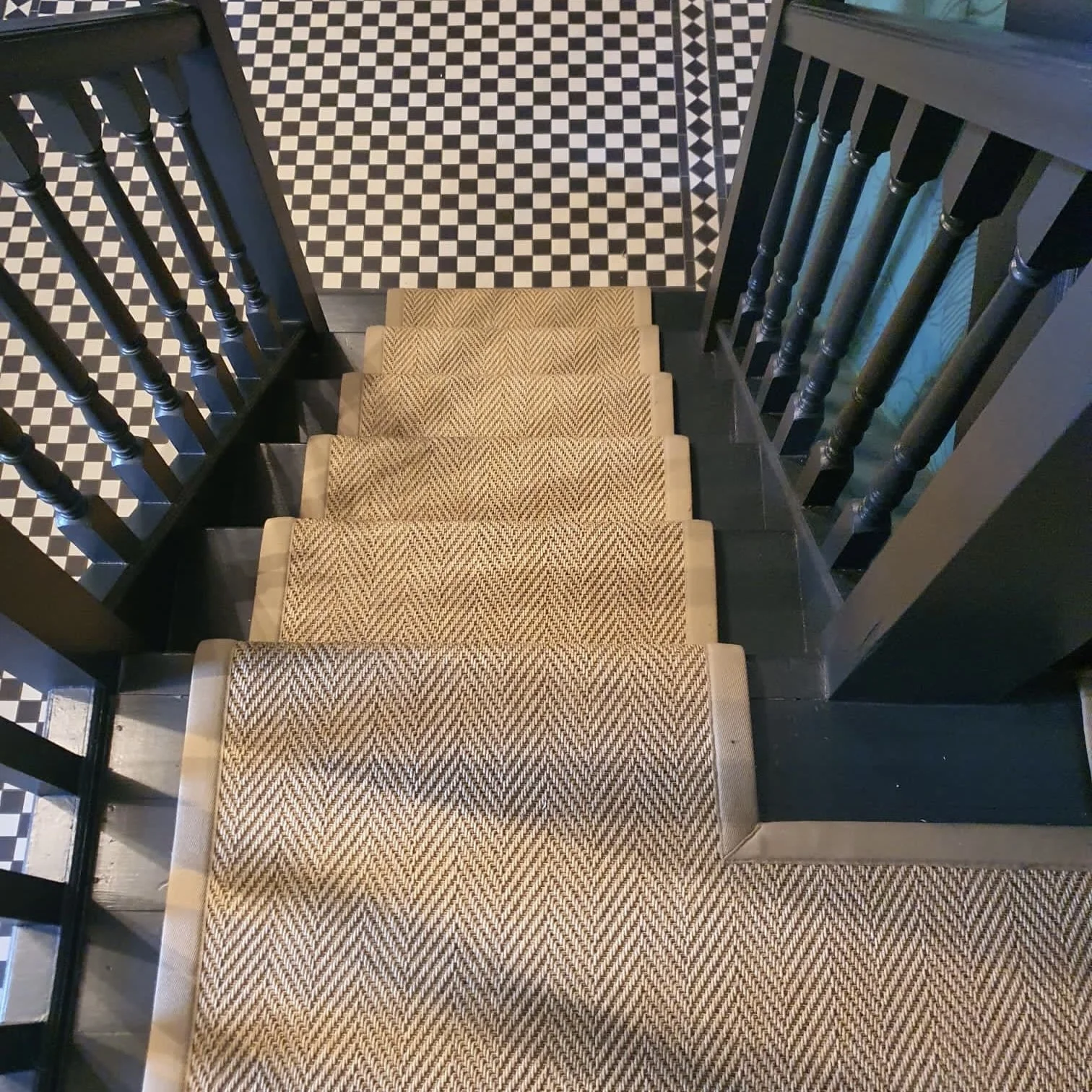 Unnatural Flooring stair runner with border