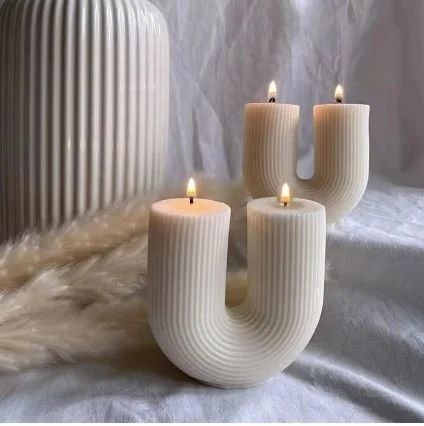 Petite U Shaped Candle in White