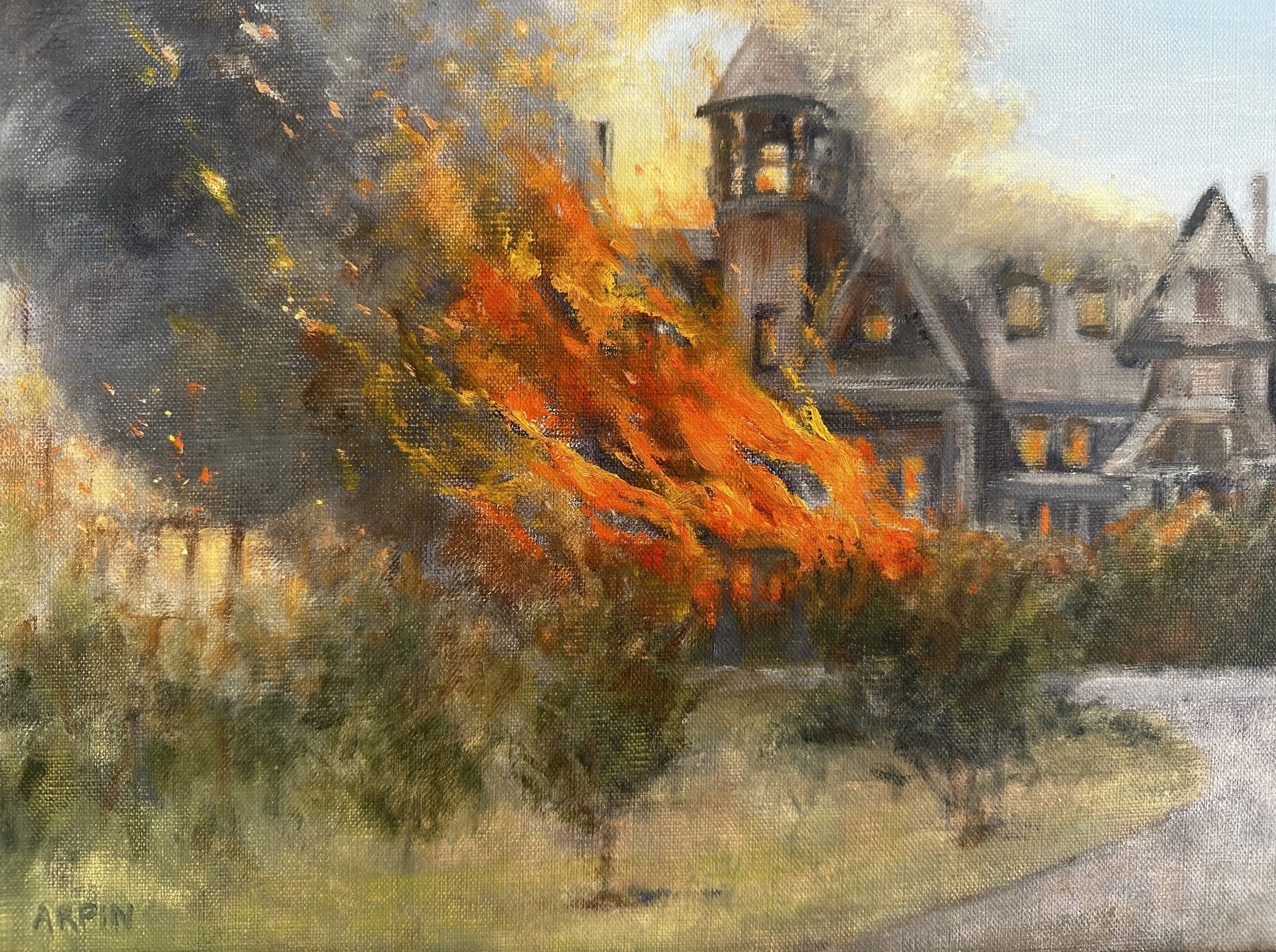 Breakers Mansion on Fire c.1892
