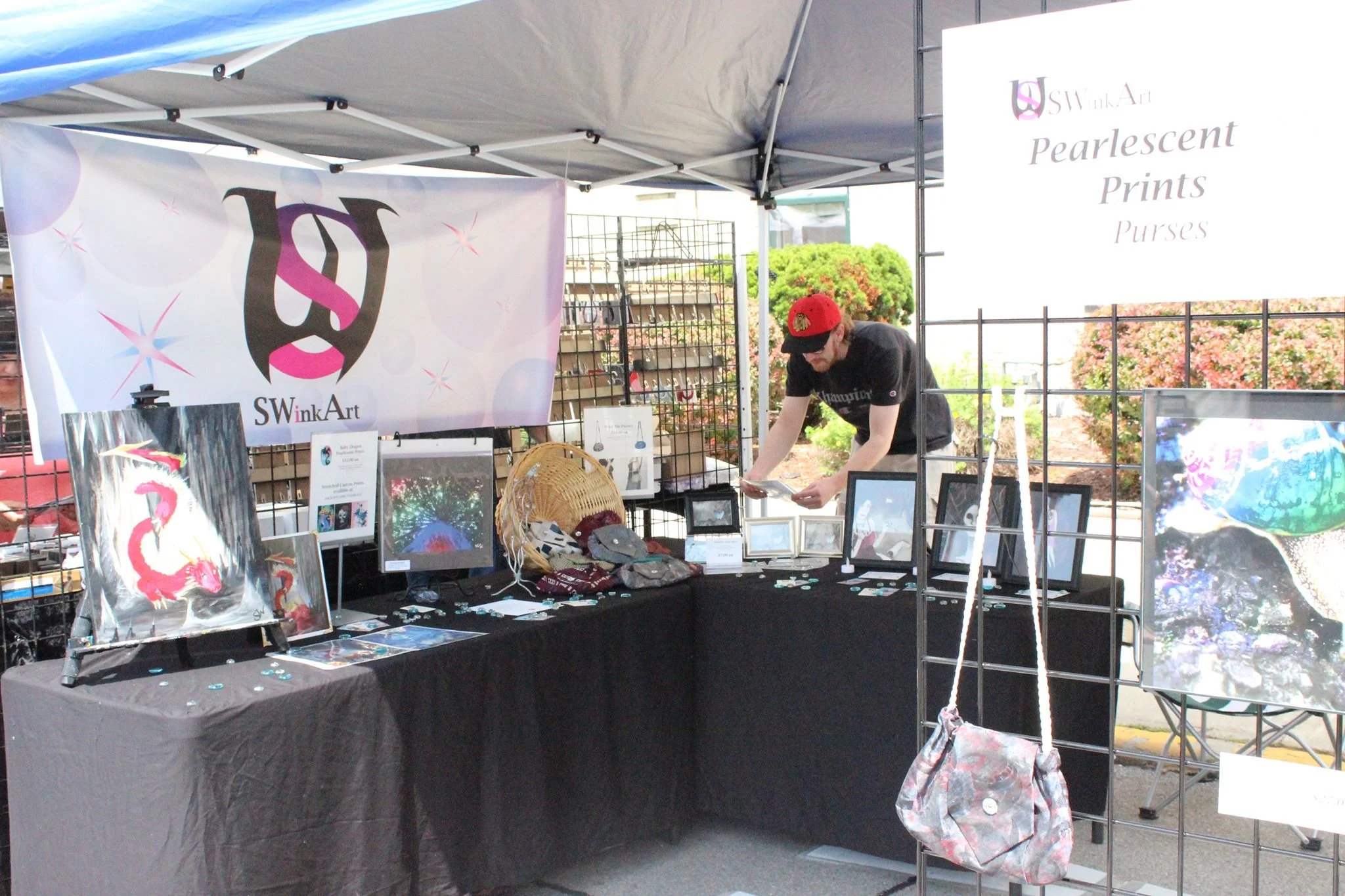 My husband has been a great help setting up booths with me