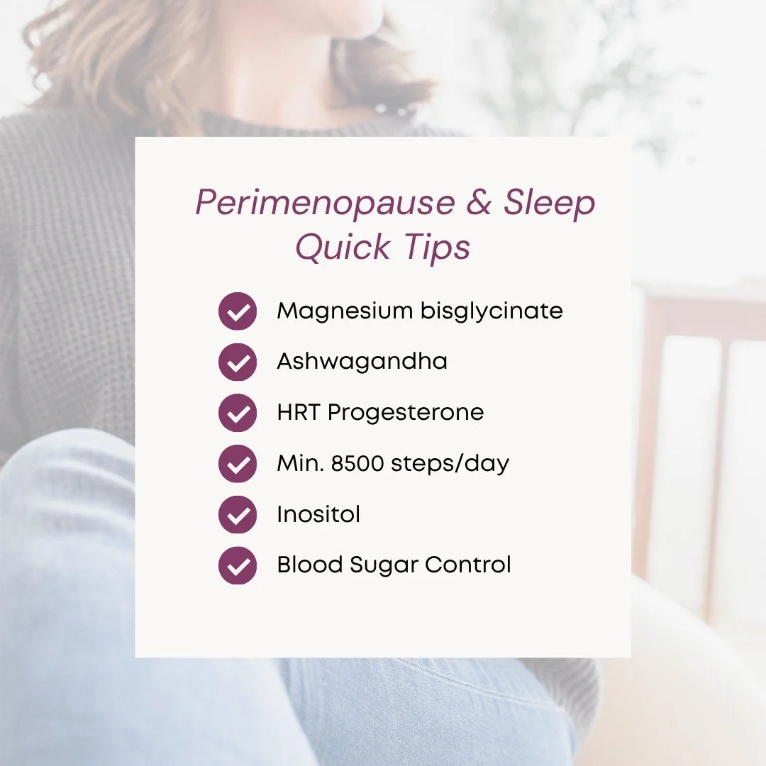 Perimenopause sleep tip: if you&rsquo;re only focusing on sleep hygiene, you may be missing the real issue.

In perimenopause, sleep disruption is often hormonal + metabolic, not just behavioural.

Here are a few of my go-to strategies I&rsquo;m thin